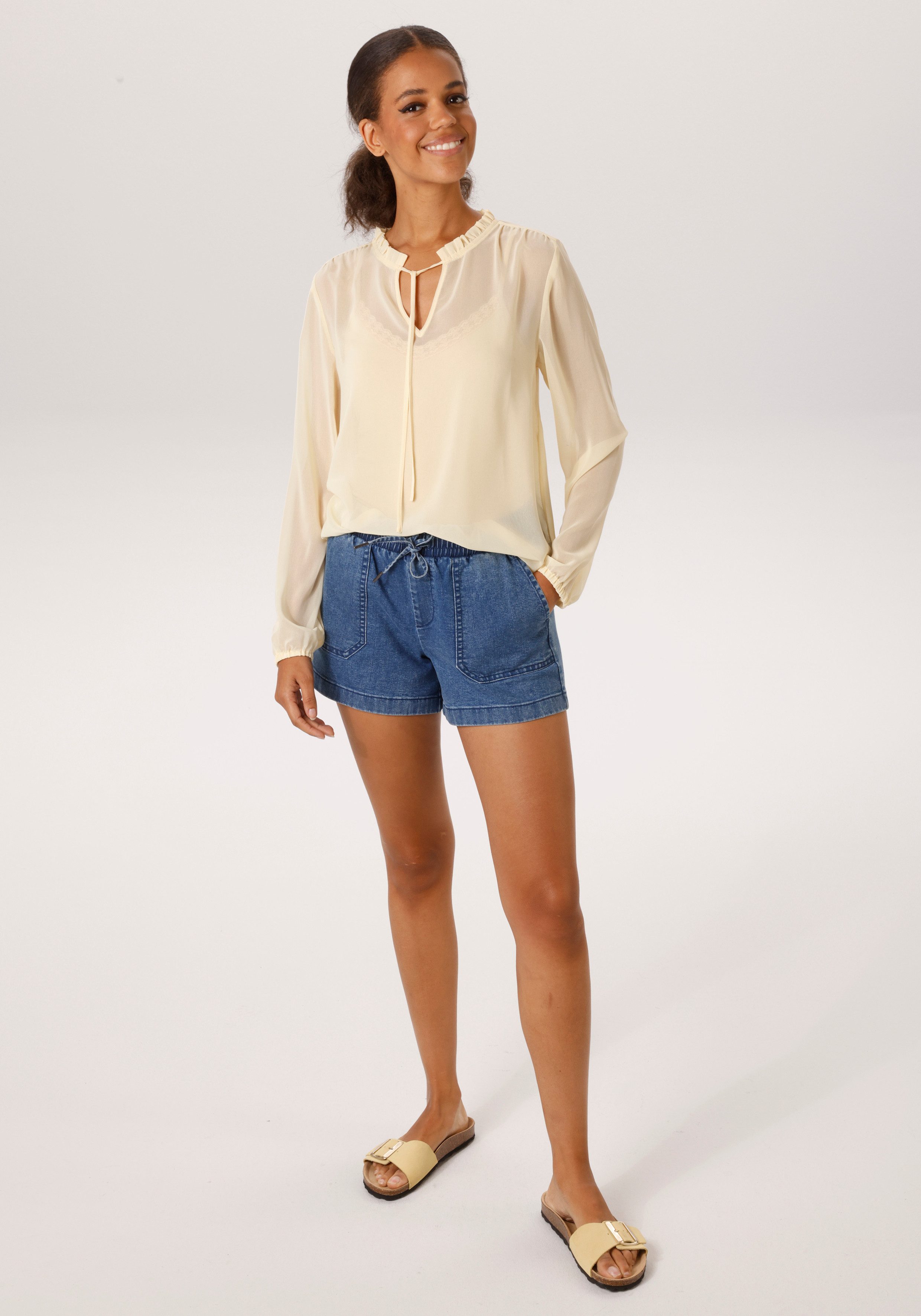 Aniston CASUAL Schlupfbluse im trendigen Pastell – Bild 4 von 5