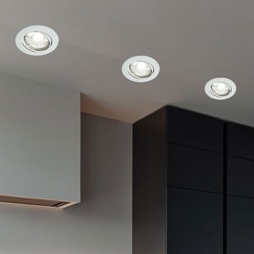 etc-shop LED Einbaustrahler, Leuchtmittel nicht inklusive, Einbauleuchte Deckenlampe weiß Einbaulampe rund Einbaustrahler