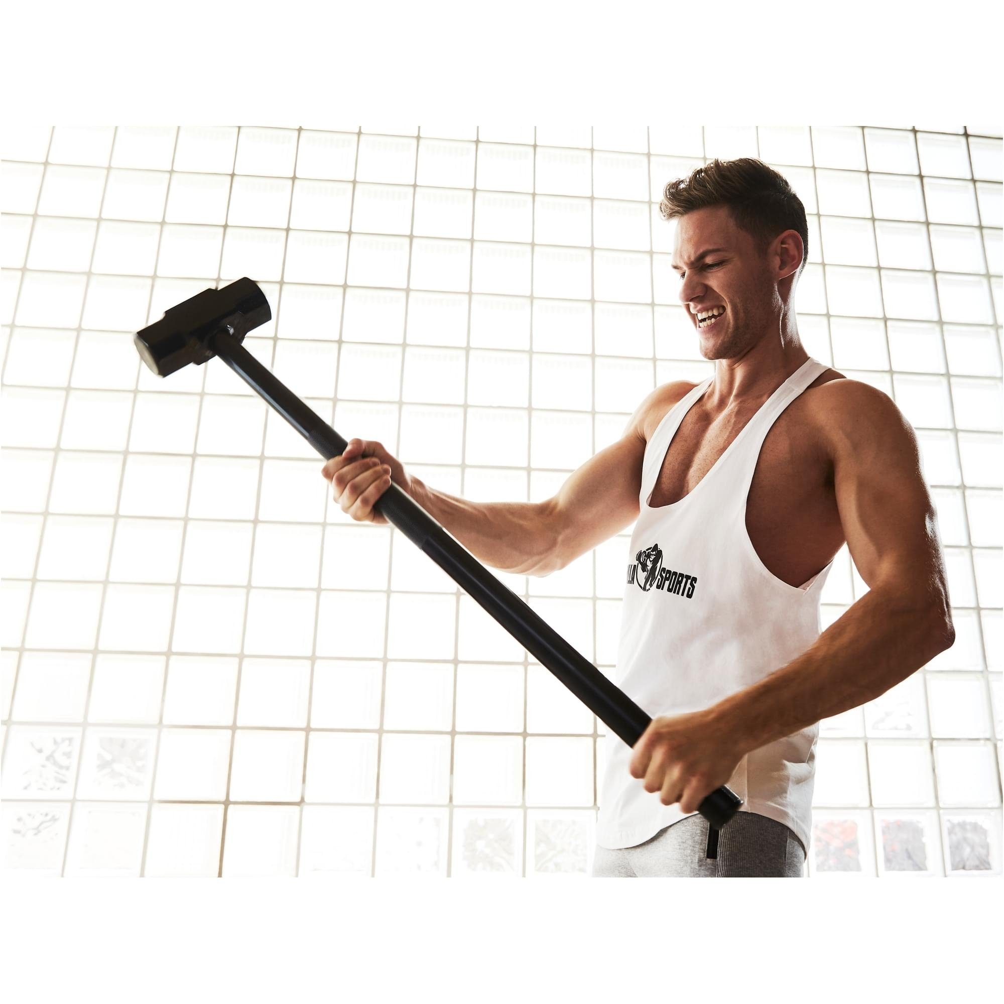 Gym-Hammer Stahl - 6 Zusatzgewichte Hohl - Griff, GORILLA Fitnesshammer, SPORTS kg Gewichtshammer,