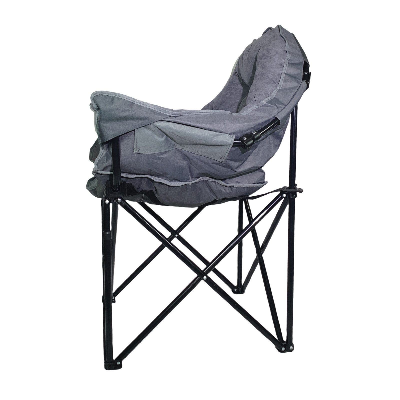 HTI-Living Klappstuhl Klappbarer Komfortsessel mit weichem Velvet Bezug (Stück), Campingstuhl – Bild 4 von 5