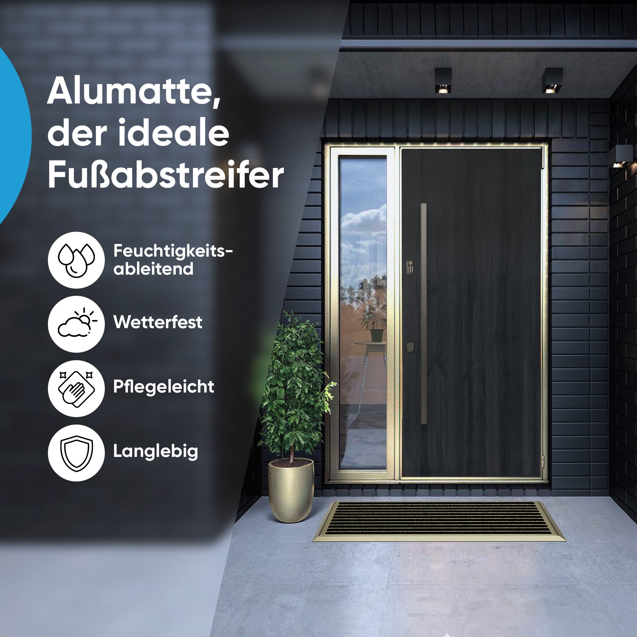 WEST & EAST Fußmatte Aluminum Fußabtreter außen, Schmutzfangmatte Außenbere günstig online kaufen