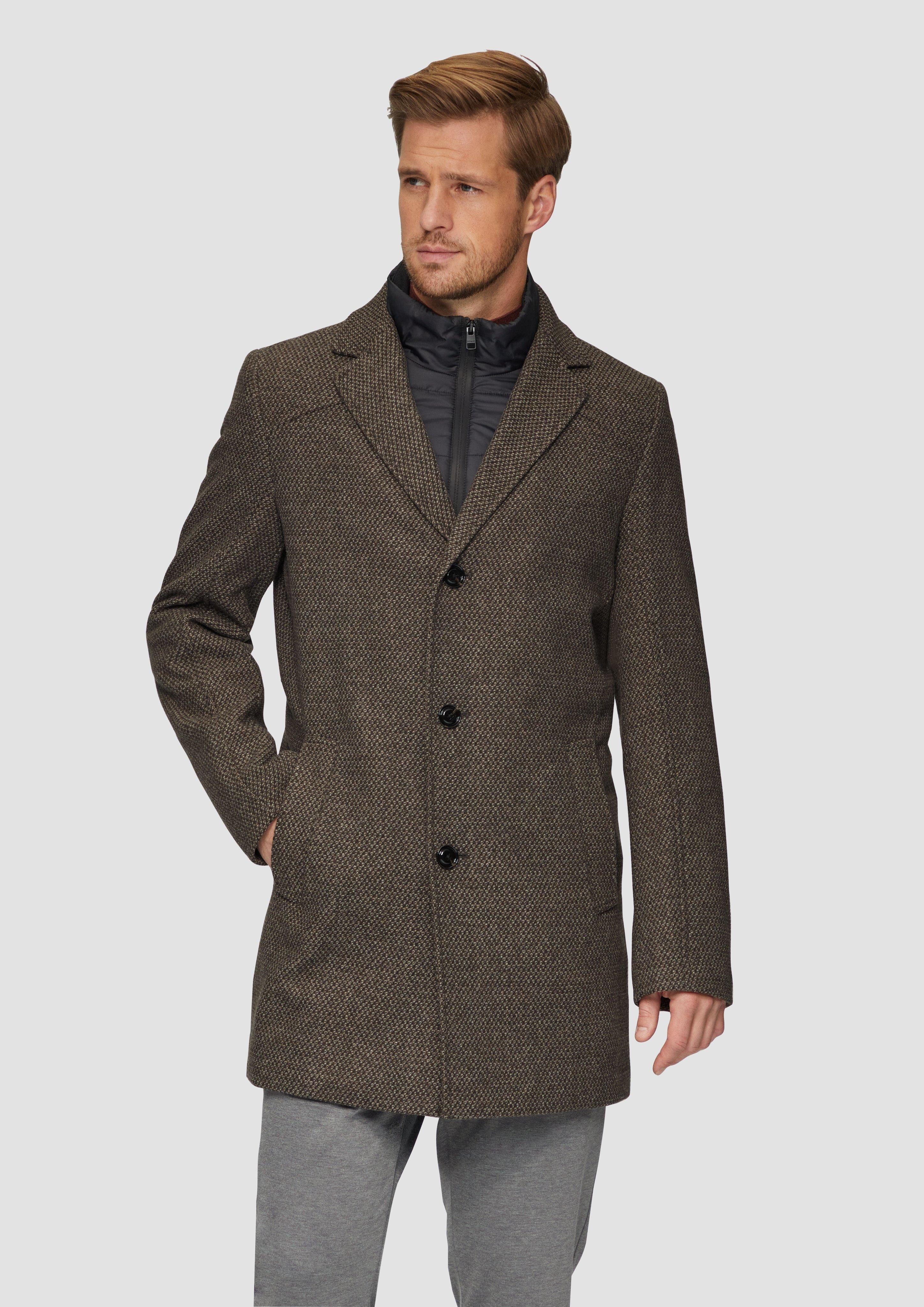 s.Oliver BLACK LABEL Langmantel Wattierter Wollmix-Mantel günstig online kaufen