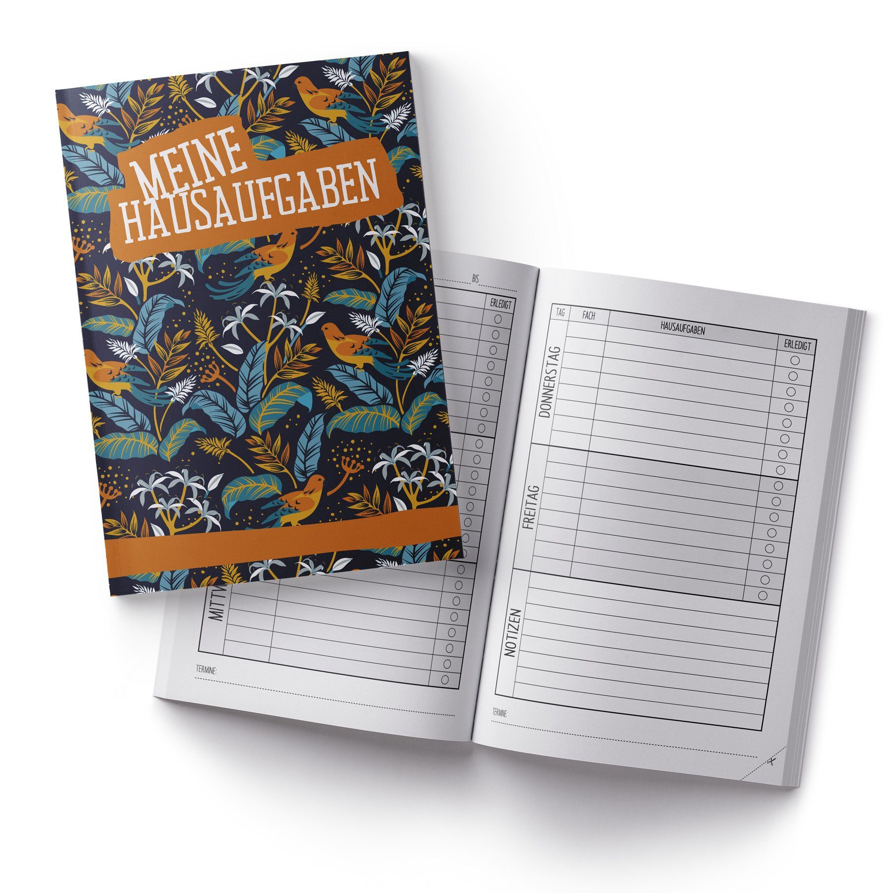 itenga Notizheft itenga Hausaufgabenheft Vögel (Motiv 4) DIN A5, 96 Seiten
