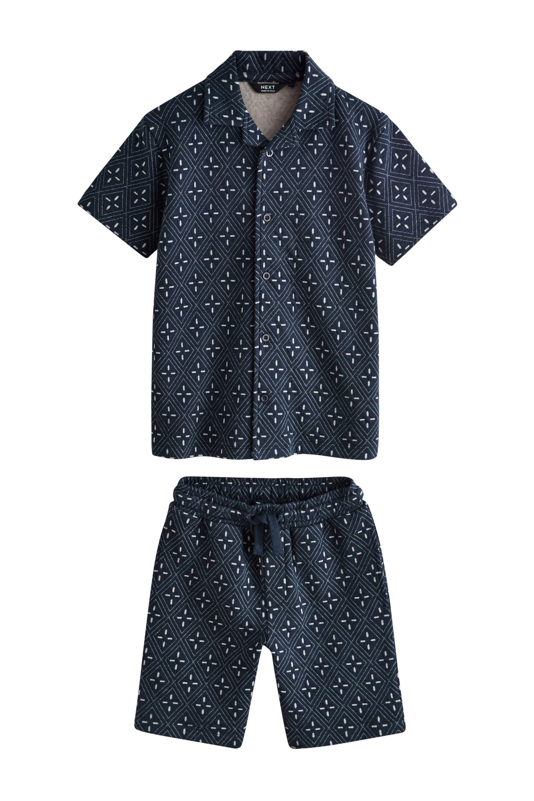 Next Shirt & Shorts Durchgeknöpftes Hemd mit Revers und Shorts im Set (2-tlg)