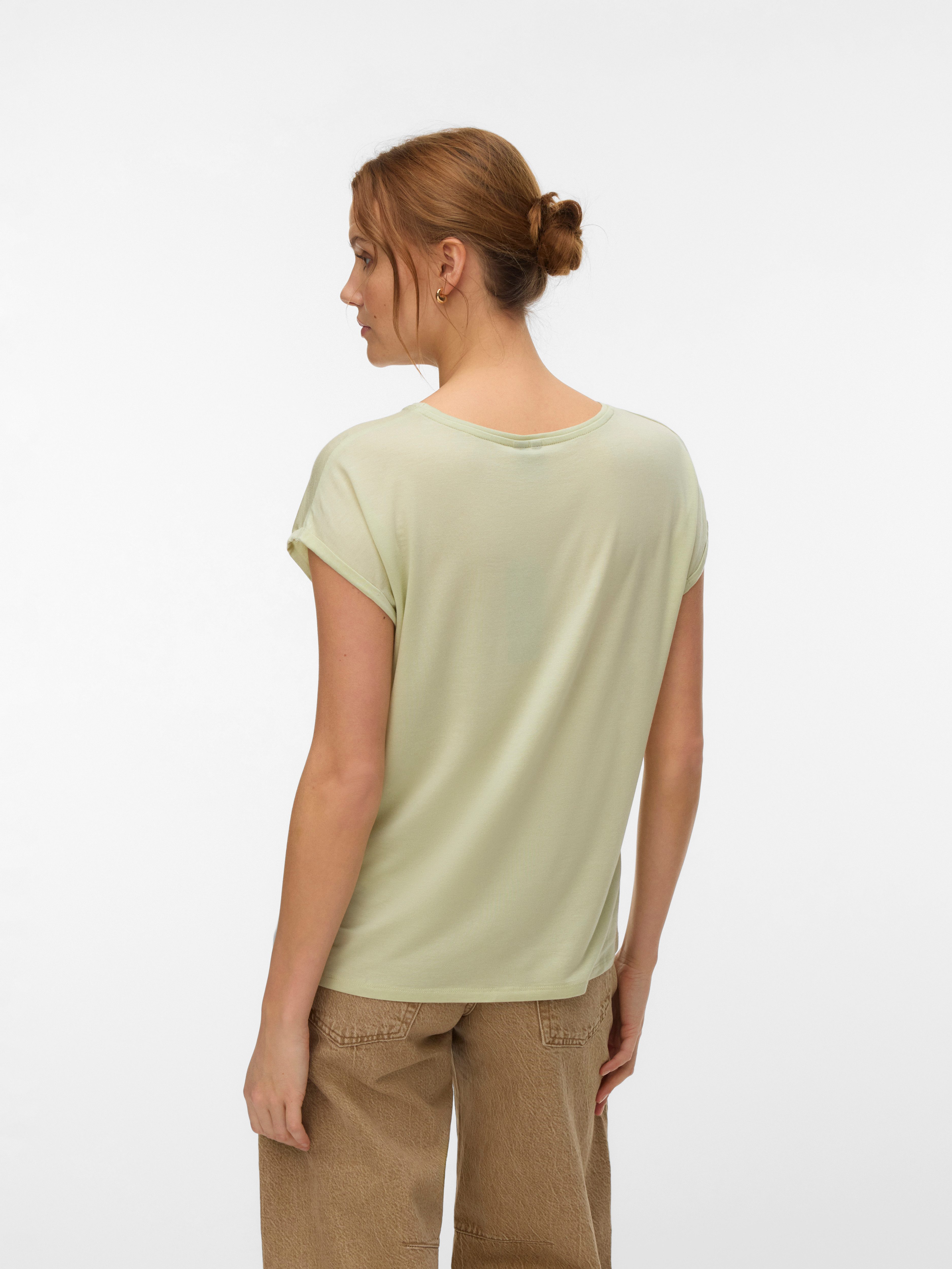 Vero Moda T-Shirt VMAVA PLAIN SS TOP JRS NOOS Materialmix, regular fit – Bild 2 von 5