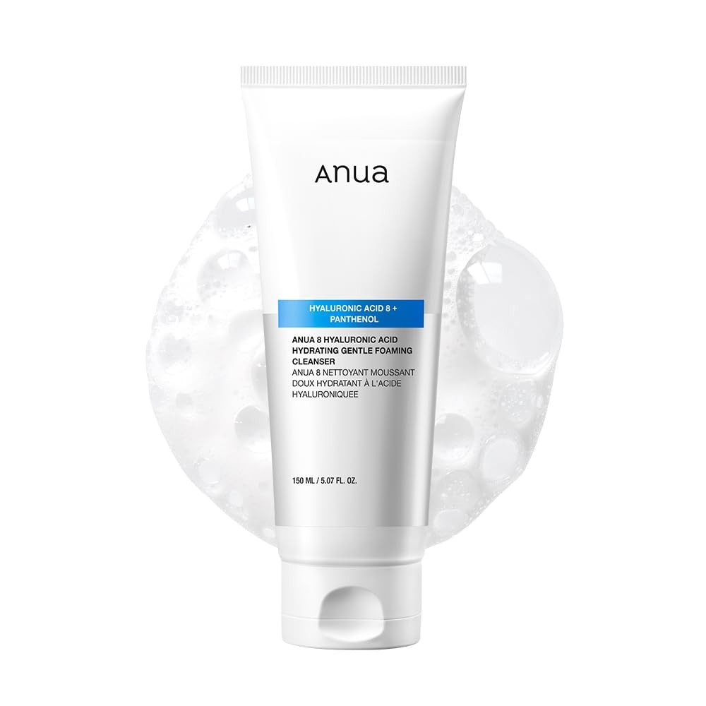 Anua Gesichts-Reinigungsschaum 8 Hyaluronic Acid Hydrating Gentle Foaming Cleanser 150ml –, & Zink – Sanfte koreanische Hautpflege, für alle Hauttypen