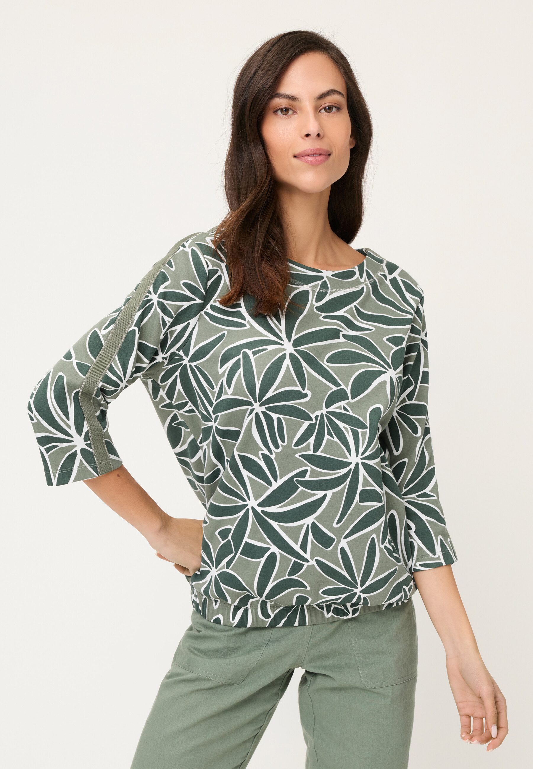 Olsen Sweatshirt Sweatshirt mit Allover-Dessin