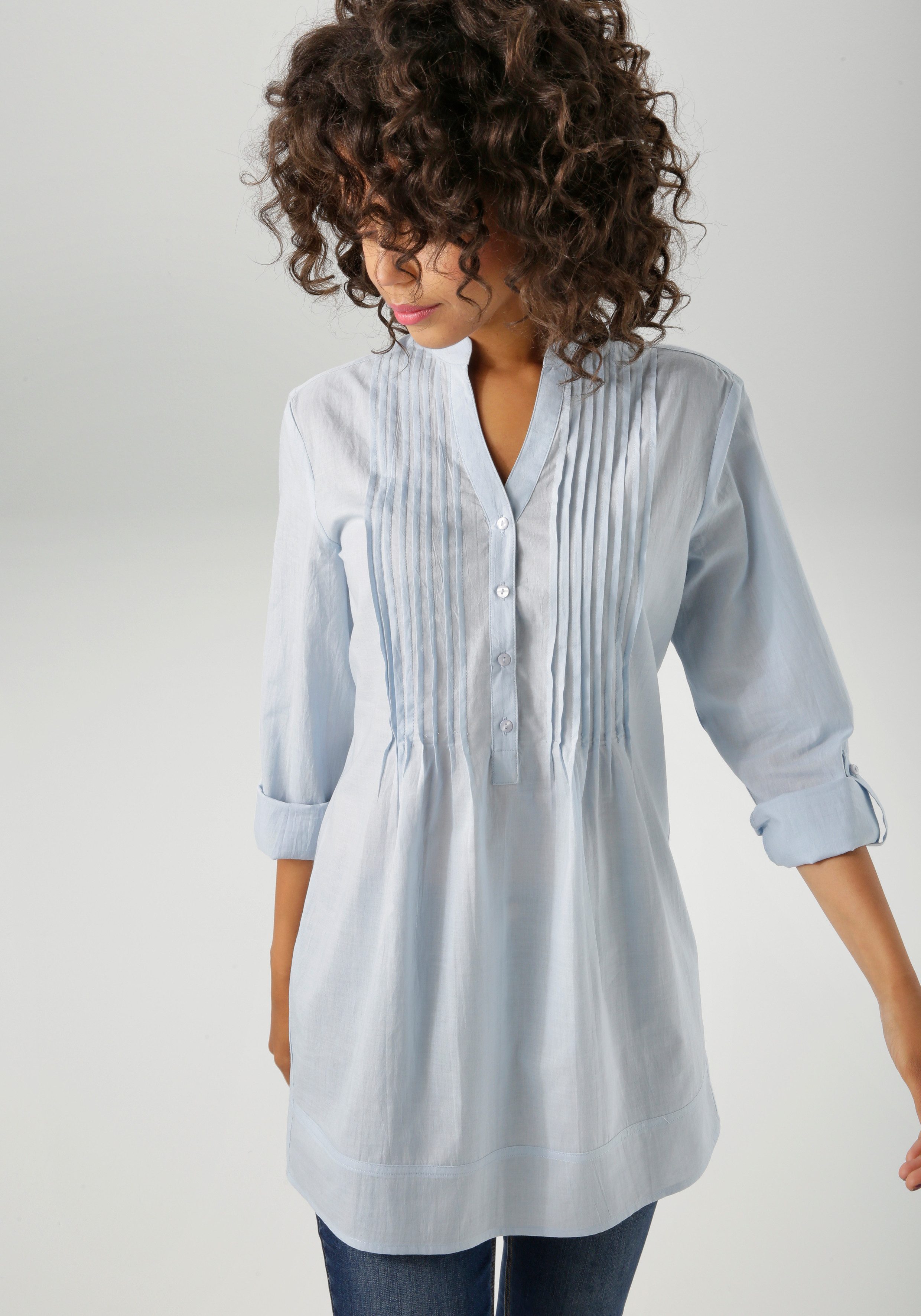 Aniston CASUAL Longbluse mit dekorativer Biesenverarbeitung günstig online kaufen