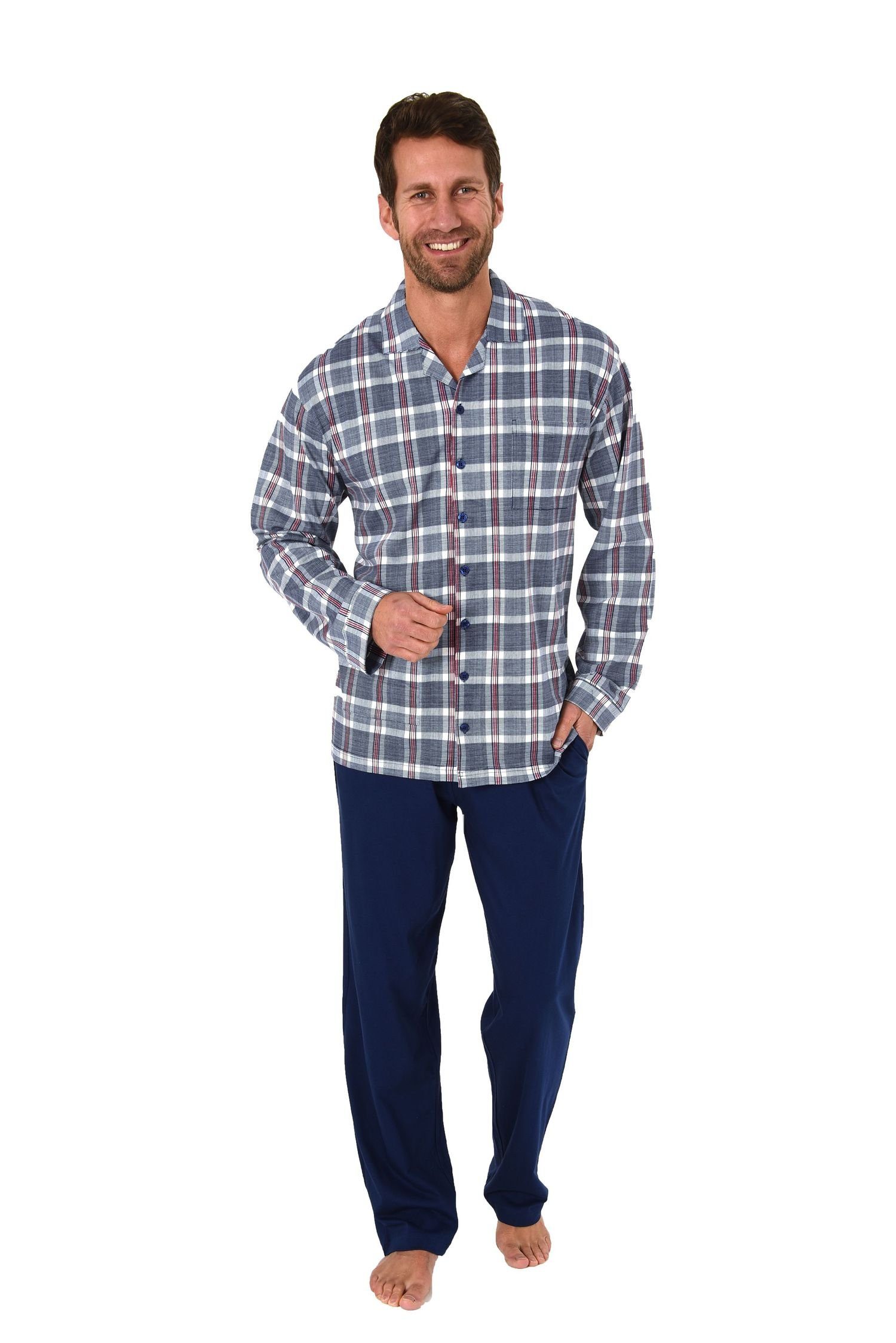 Normann Pyjama Herren Pyjama Schlafanzug langarm günstig online kaufen