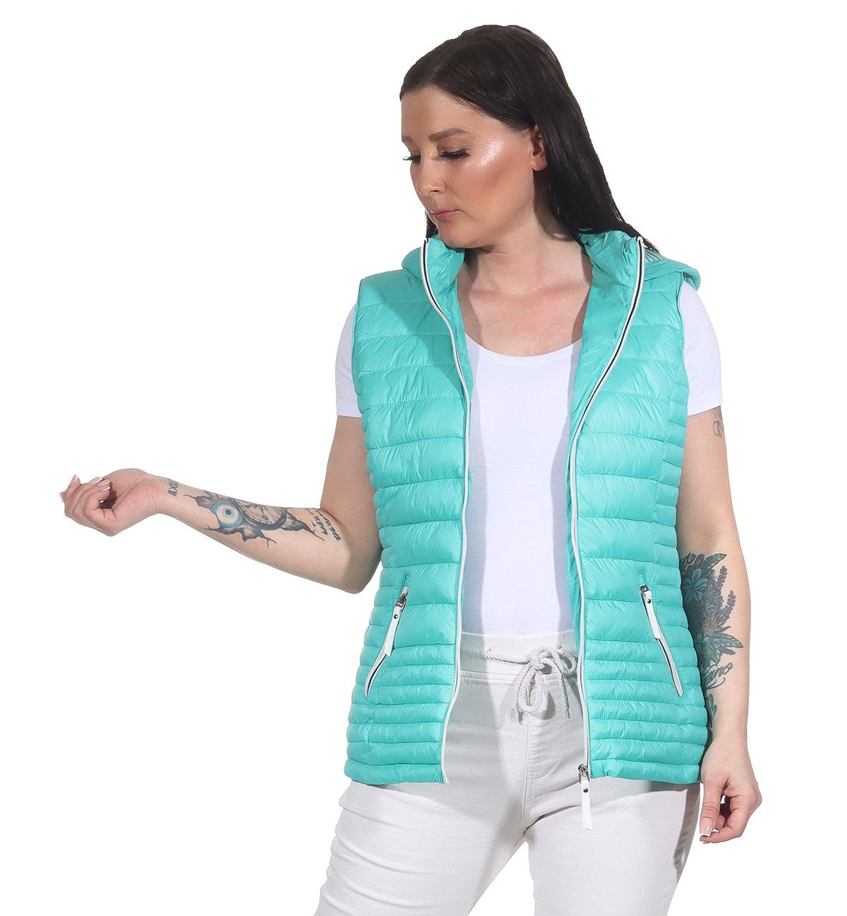 Aurela Damenmode Steppweste Kurzweste Maritim leichte günstig online kaufen