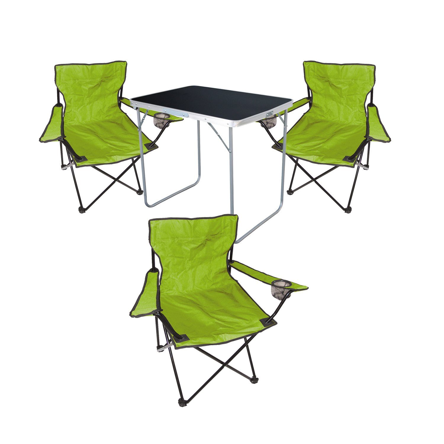 Essgruppe 4tlg Camping Set Gartenmöbel Campingtisch + 3x Campingstuhl Klappstuhl