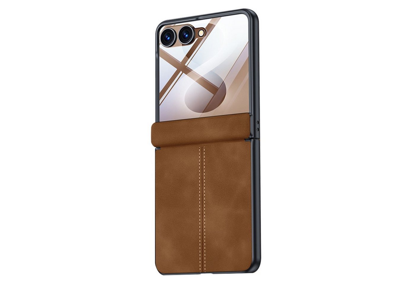 Wigento Handyhülle + 9H Schutzglas für Samsung Galaxy Z Flip8 Scharnier Schutz 6,9 Zoll, Scharnier Schutz, Integriertes Schutzglas, 360 Grad Schutz
