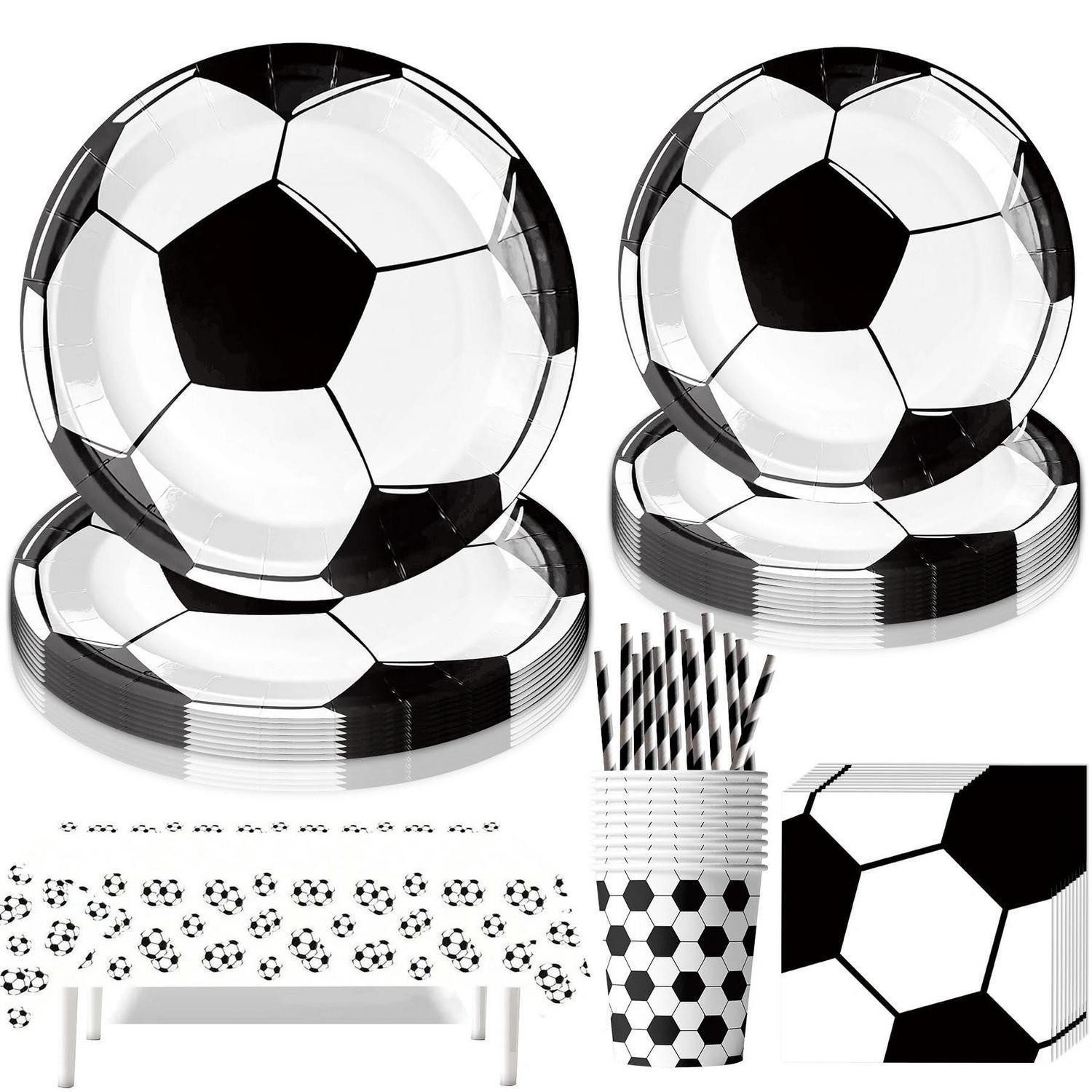 LuxusKollektion Pappteller Partygeschirr Fußball Set 61 Teile für 10 Gäste, (1 St)