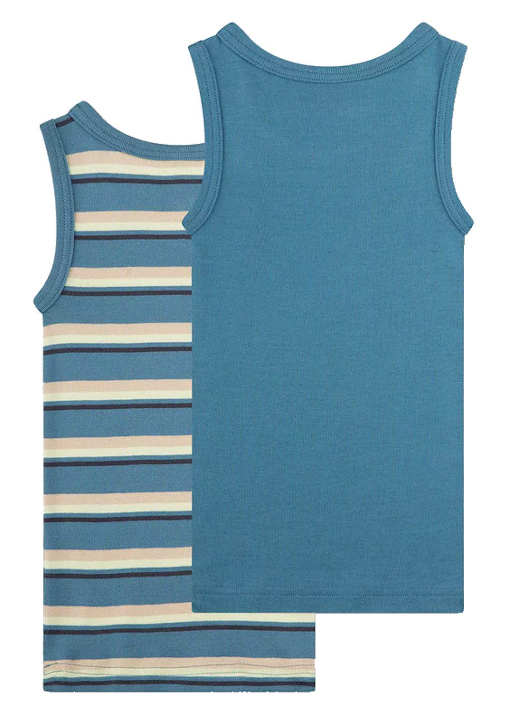 Sanetta Unterhemd Sanetta Jungen 2er Pack Unterhemd Hemd Adventure blau gestreift (Doppelpack, 2-St)