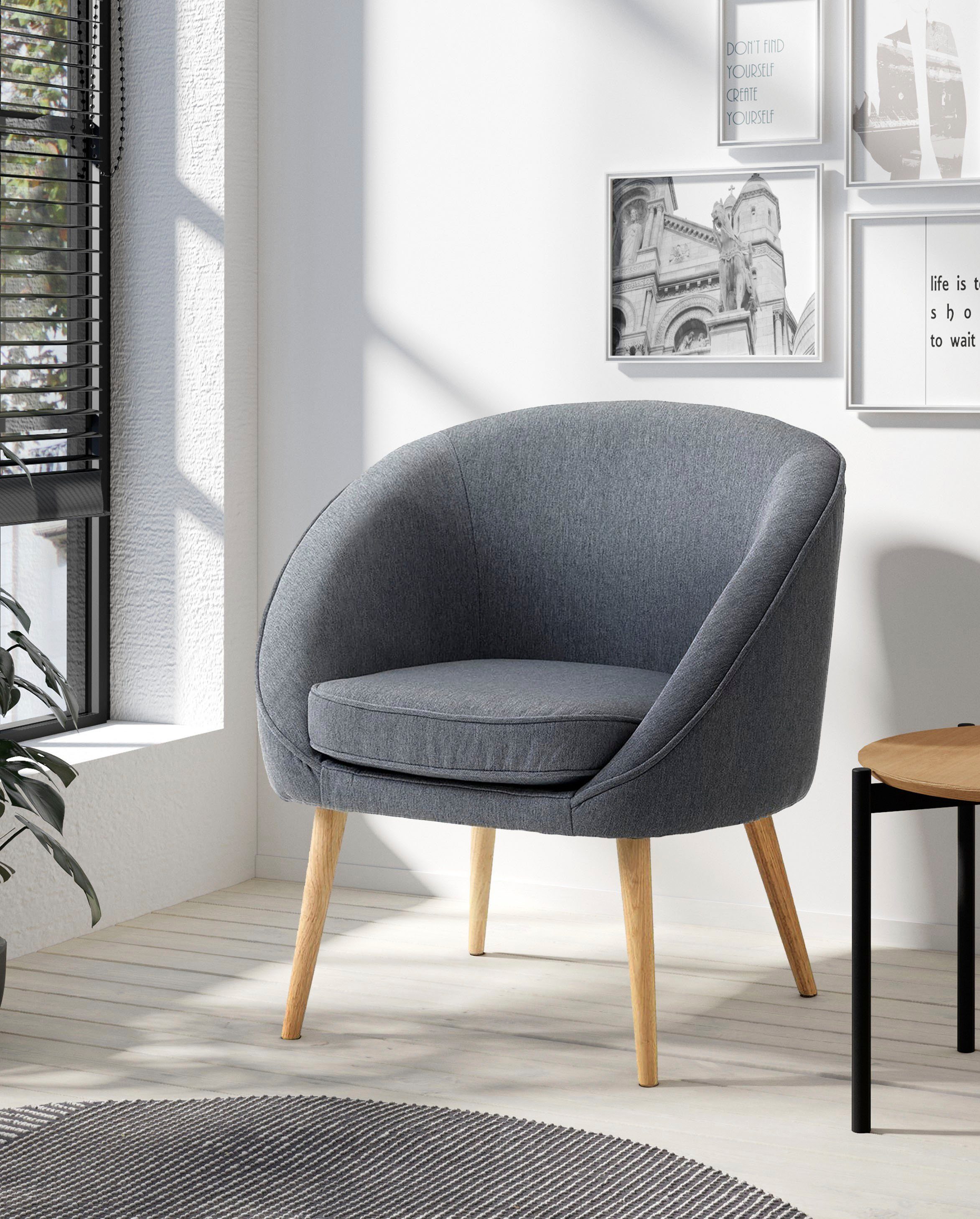 Homexperts Sessel »Olaf«, mit grauem Keder und WebstoffBezug online