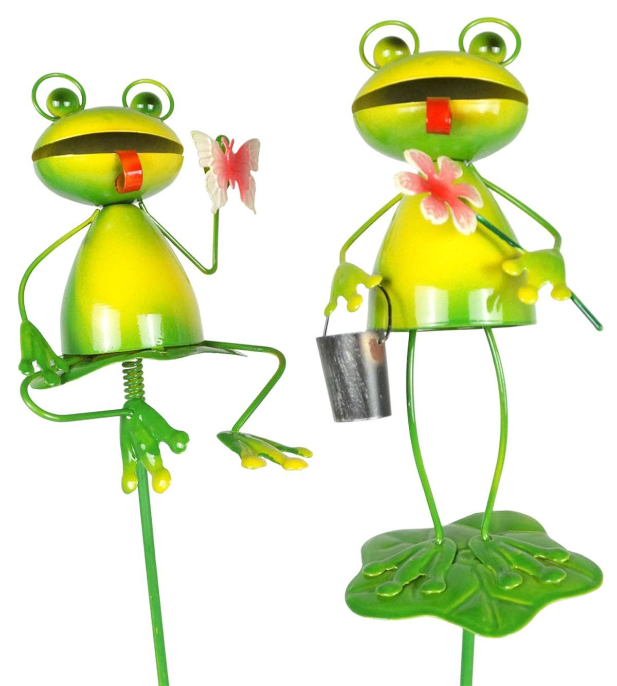 Gartenstecker Blume mit Gartenstecker Frosch Gartenursel