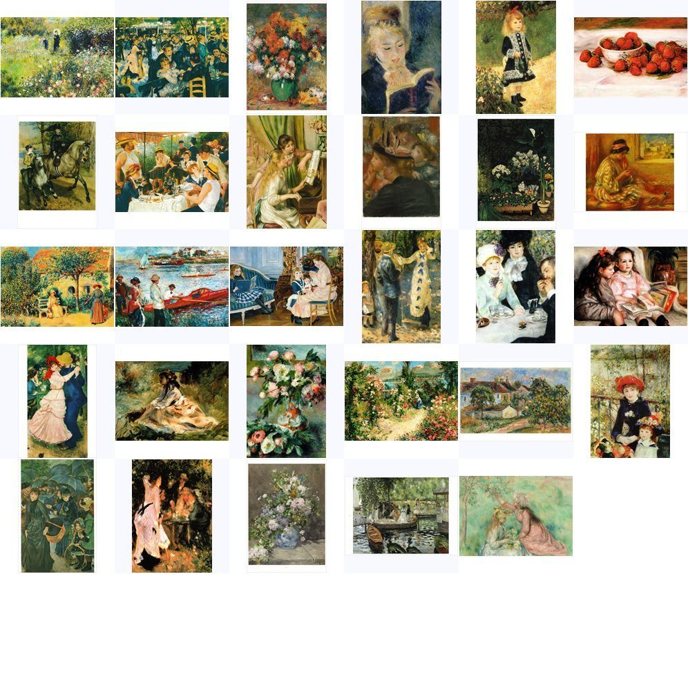 Kunstkarten-Komplett-Set Pierre Postkarte Auguste Renoir