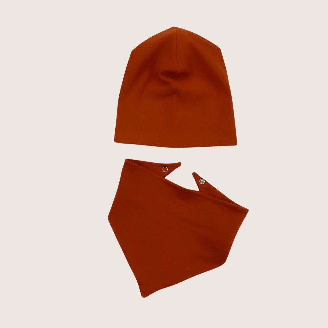 Lounis Mütze & Schal Babybekleidung - - Rost - Kindermode - Kindermütze Halstuch) Mütze Halstuch + (Set