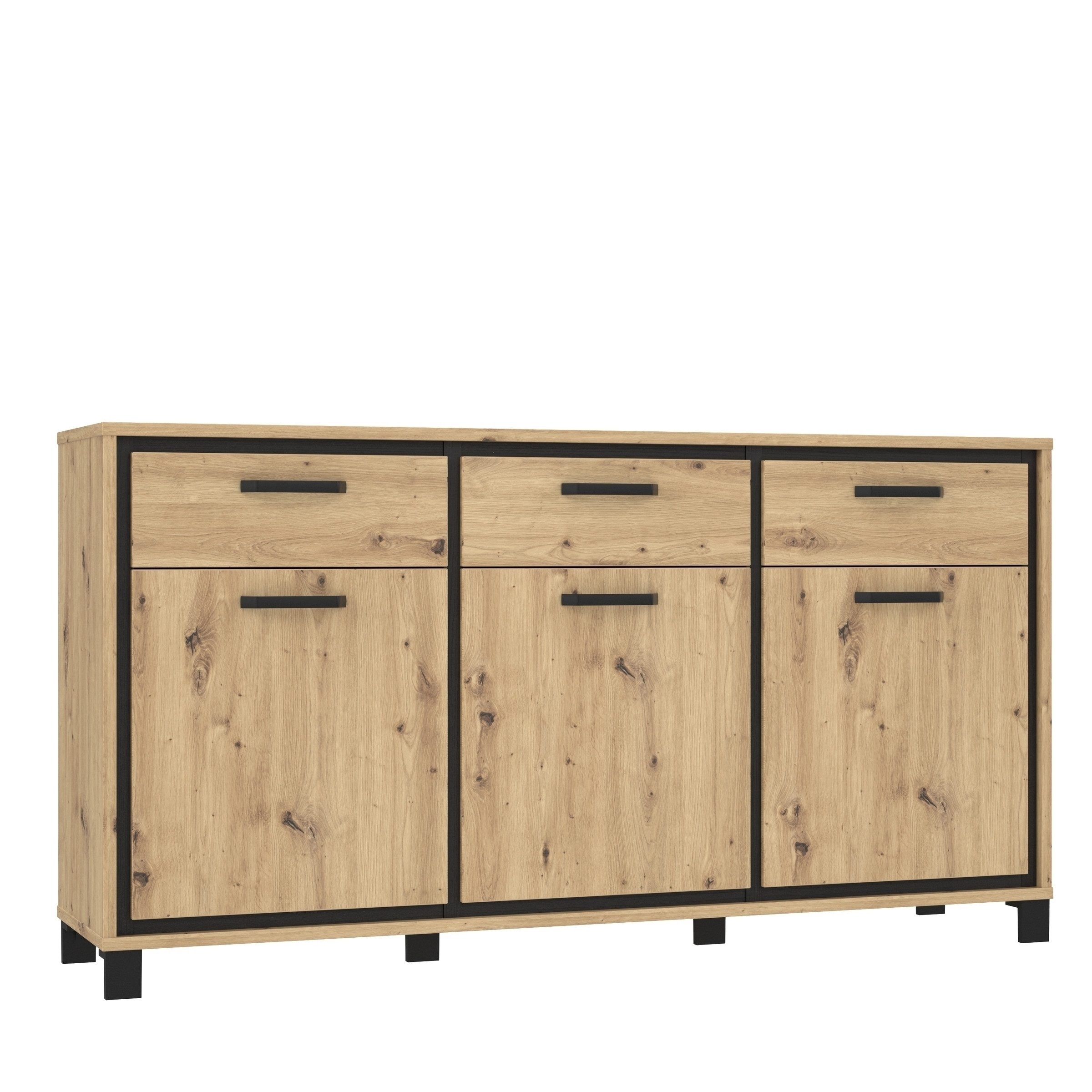 FORTE Kommode in schwarz,braun - 178,4x94,1x41,5cm (BxHxT)