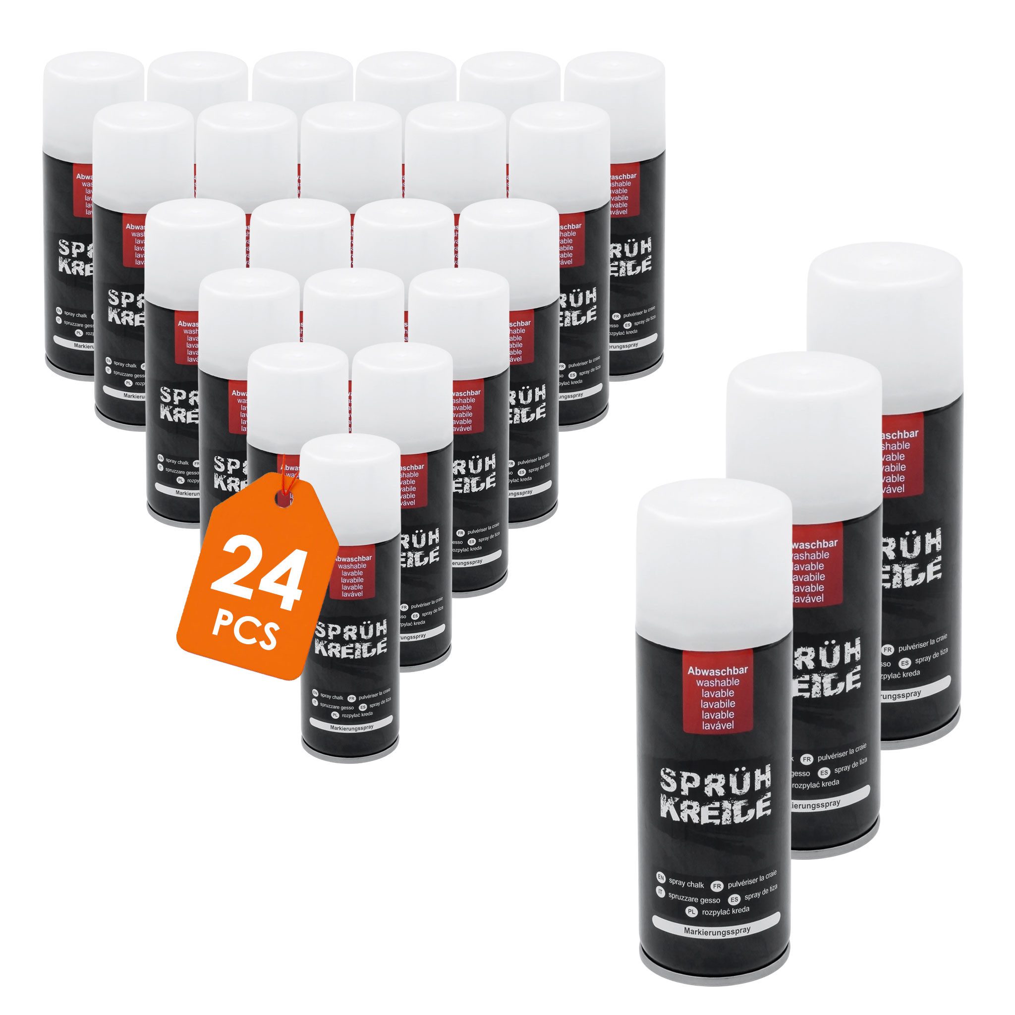 Spetebo Kreidespray Markierungsspray für Beton, Glas, Rasen & Außenflächen, Wasserlöslich und abwaschbar
