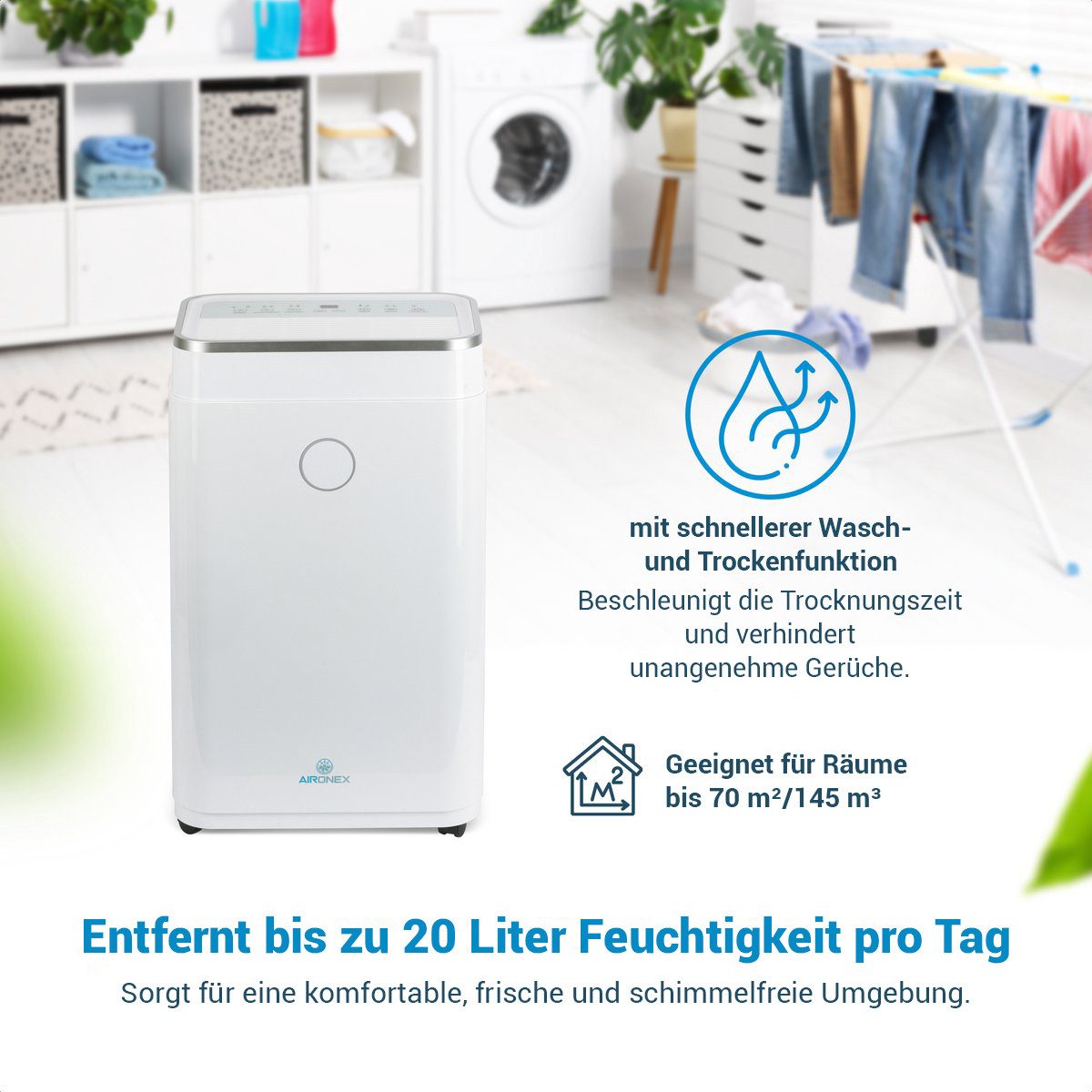 Aironex Luftentfeuchter Beugt Schimmel vor - günstig online kaufen