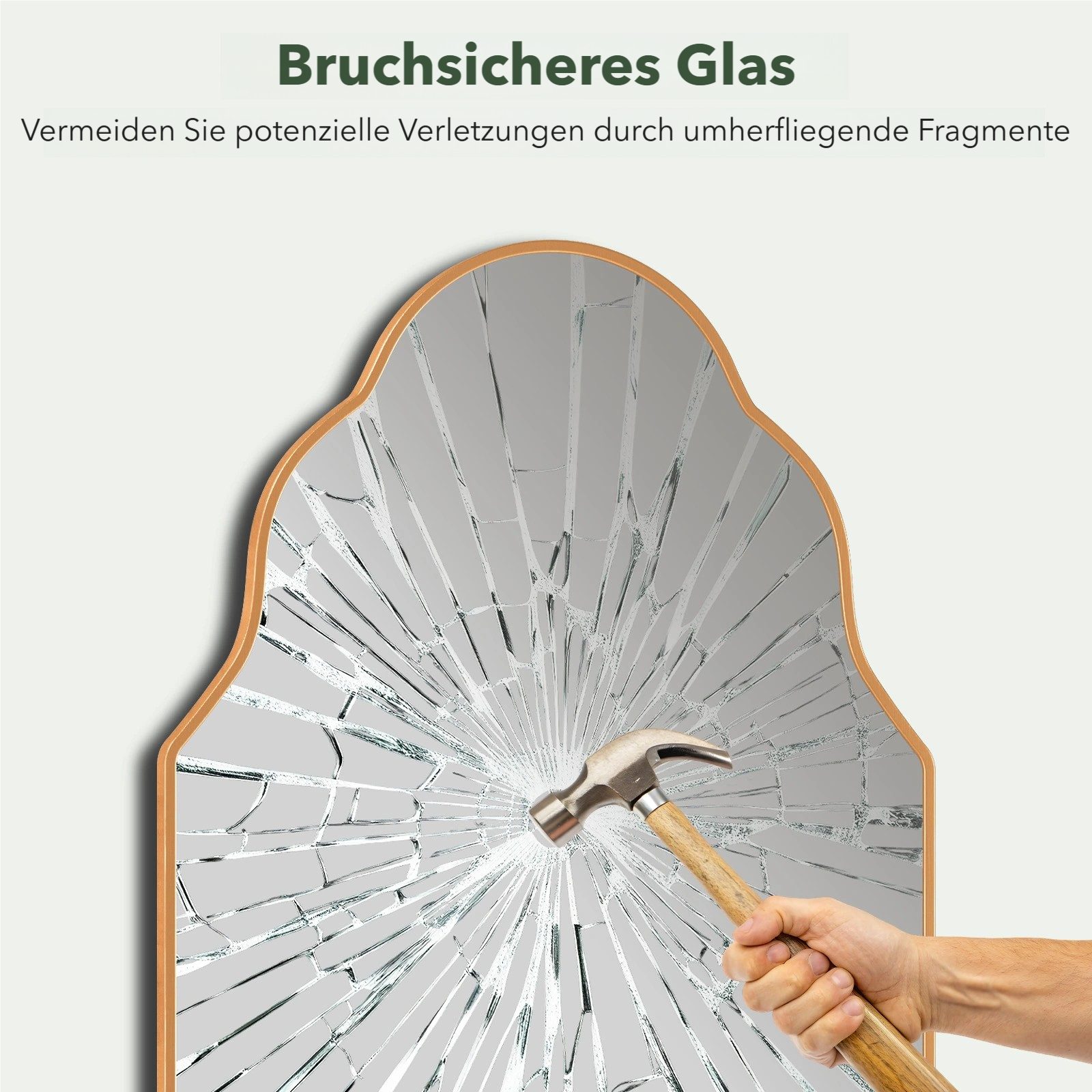 TLGREEN Dekospiegel Wandspiegel, (Lampionspiegel mit Gehärtetes Glas, Aluminiumrahmen), für Wohnzimmer Schlafzimmer Badezimmer