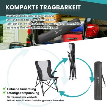 HOMECALL Campingstuhl Ultraleicht Klappstuhl Camping Gartenstuhl Extra leicht, bis 120 kg, (Schwarz/Cremeweiß)