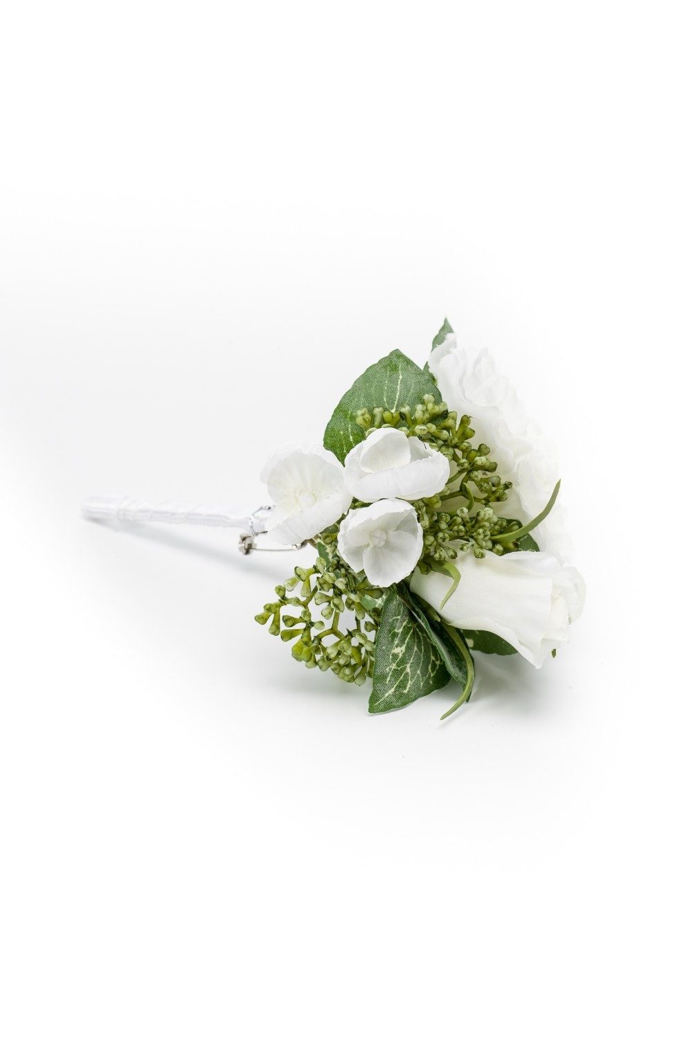 Kunstblumenstrauß Kunst Blumenstrauß Lisianthus Hortensie EREA, weiß-grün, 15cm, artplants, Höhe 15.0 cm
