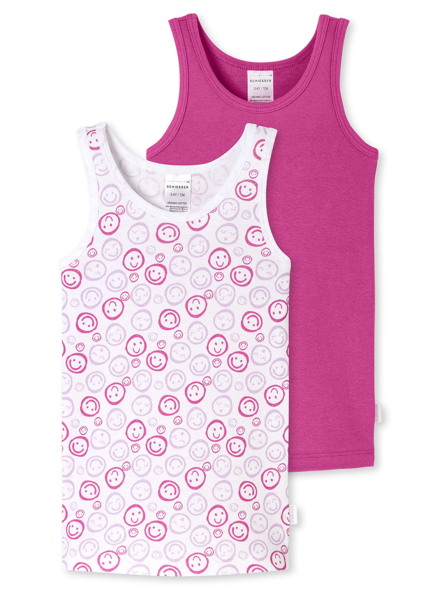 Schiesser Unterhemd Fine Rib (2-St) Achselhemd, Tanktop, Unterziehshirt