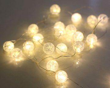 etc-shop Dekolicht, 20x LED Kugel Lichter Kette Weihnachts Deko Beleuchtung X -MAS