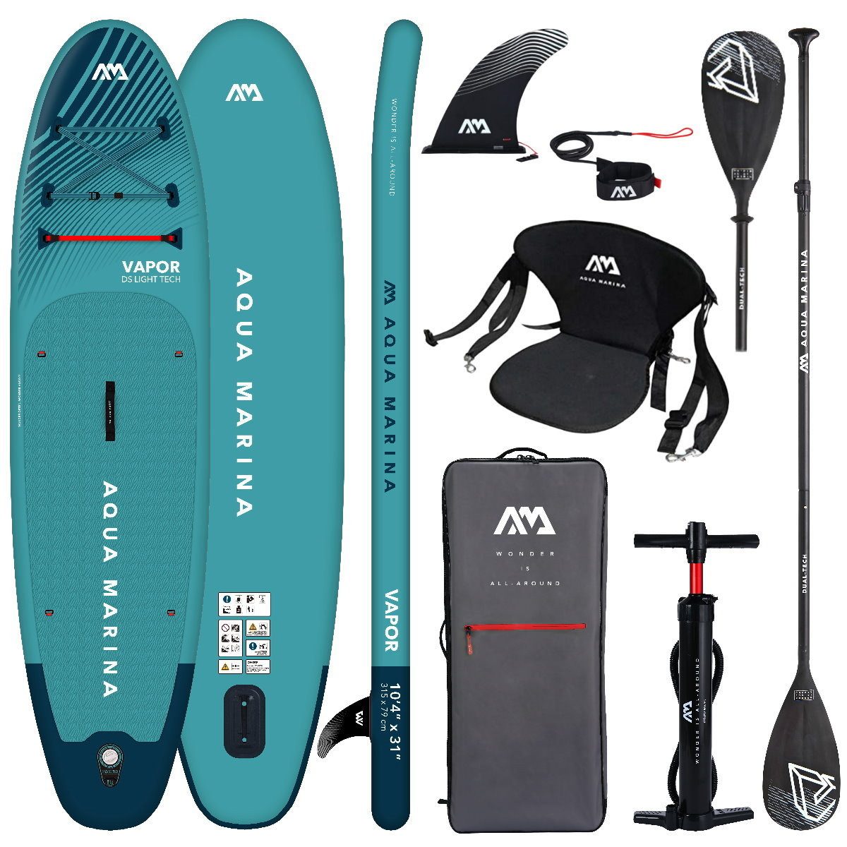 Aqua Marina SUP-Board AQUA MARINA VAPOR 10.4 SUP Board Set aufblasbar Stand Up Paddle