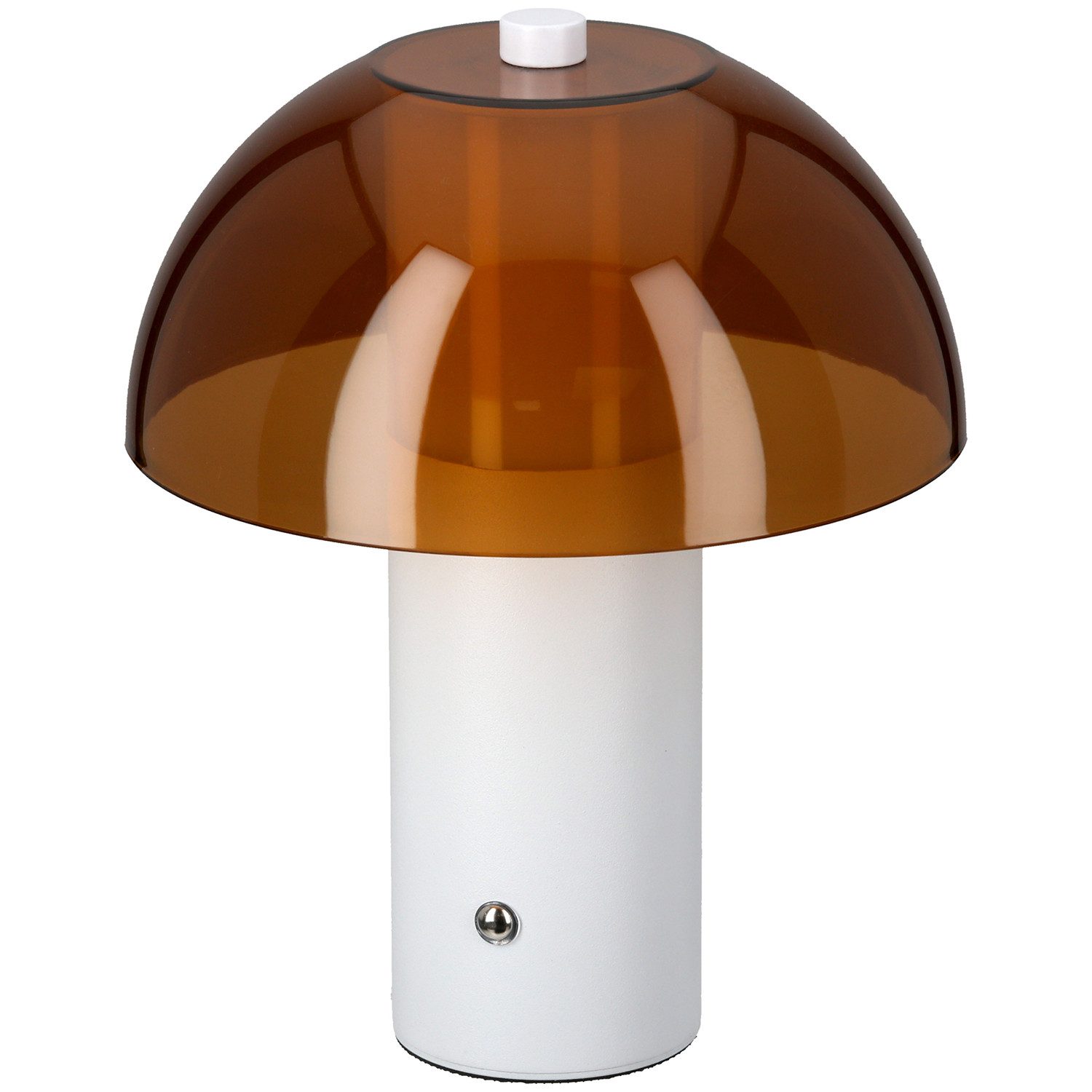 GILDE Tischleuchte LECCE Leuchte (LED) - orange,weiß - Acryl, Metall - Höhe 20cm x Ø 15cm, Tischlampe - Schreibtischlampe - Nachttischlampe