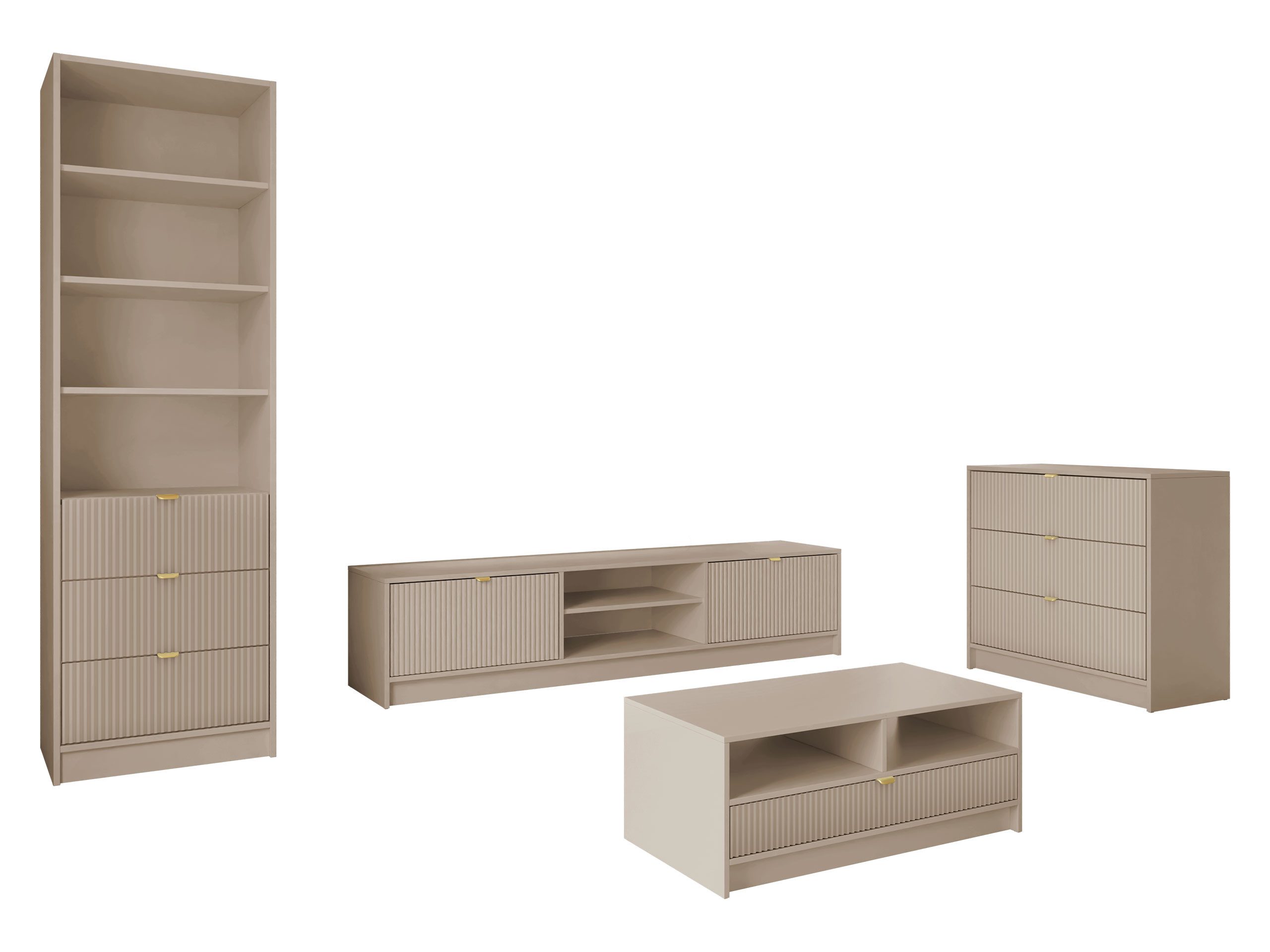 MIRJAN24 Wohnzimmer-Set Tireno VII, (4er-Set, Kommode, günstig online kaufen