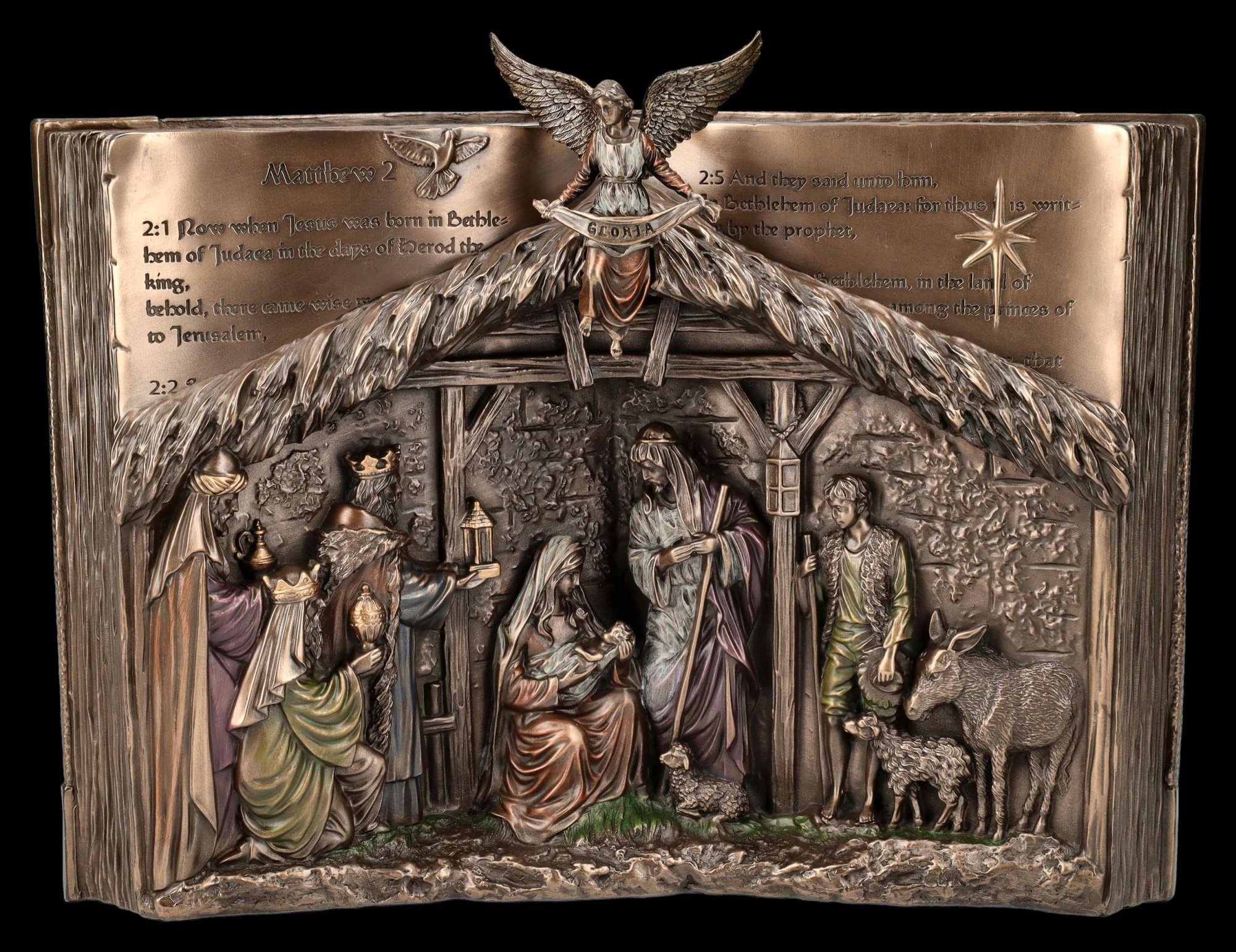 Figuren Shop GmbH Dekofigur Heilige Bibel Figur als Krippe - Veronese christliche Deko Weihnachten
