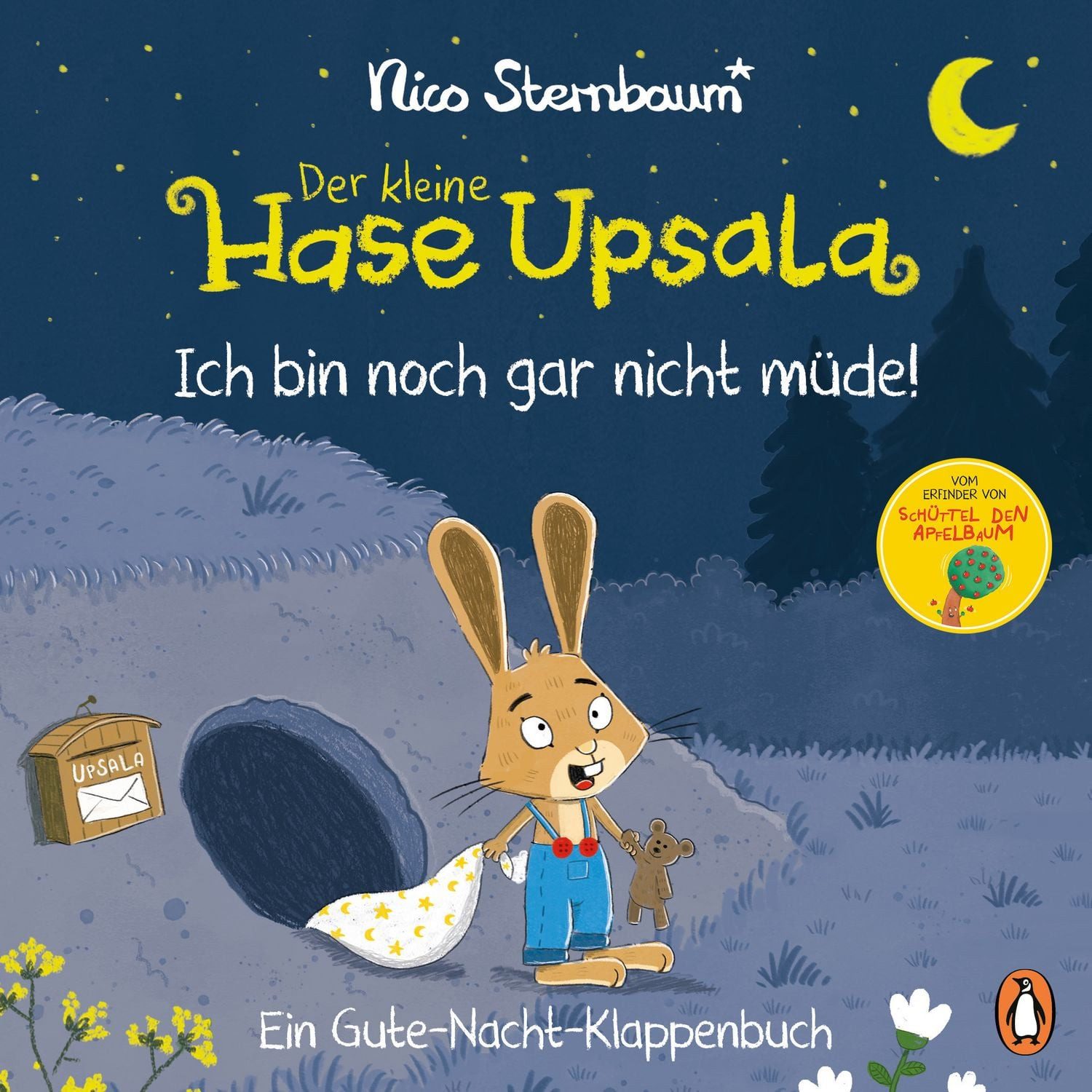 Der kleine Hase Upsala – Ich bin noch gar nicht müde – Ein Gute-Nacht- / Nico Sternbaum, Pappbilderbuch ab 2 Jahren mit großen Klappen