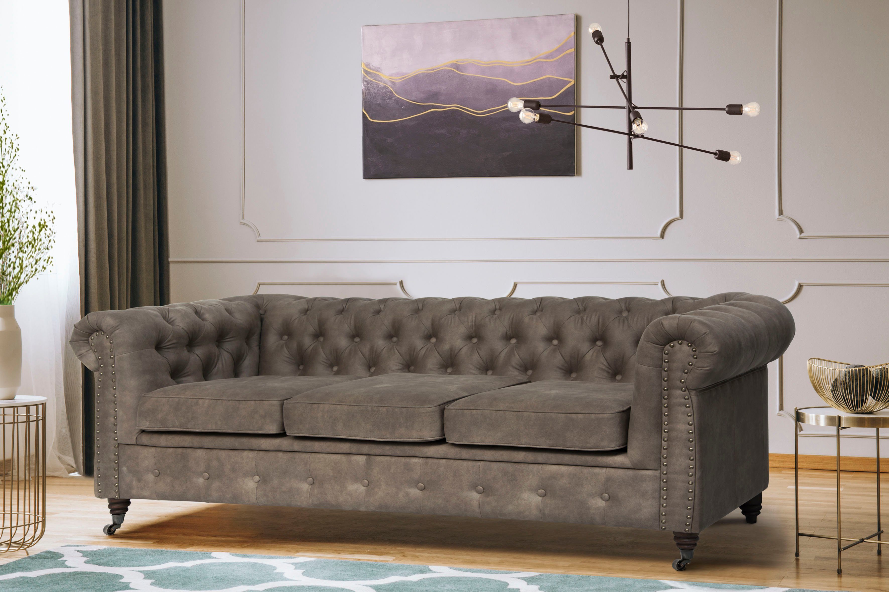 Home affaire Chesterfield-Sofa Aarburg, aufwändige Knopfheftung günstig online kaufen