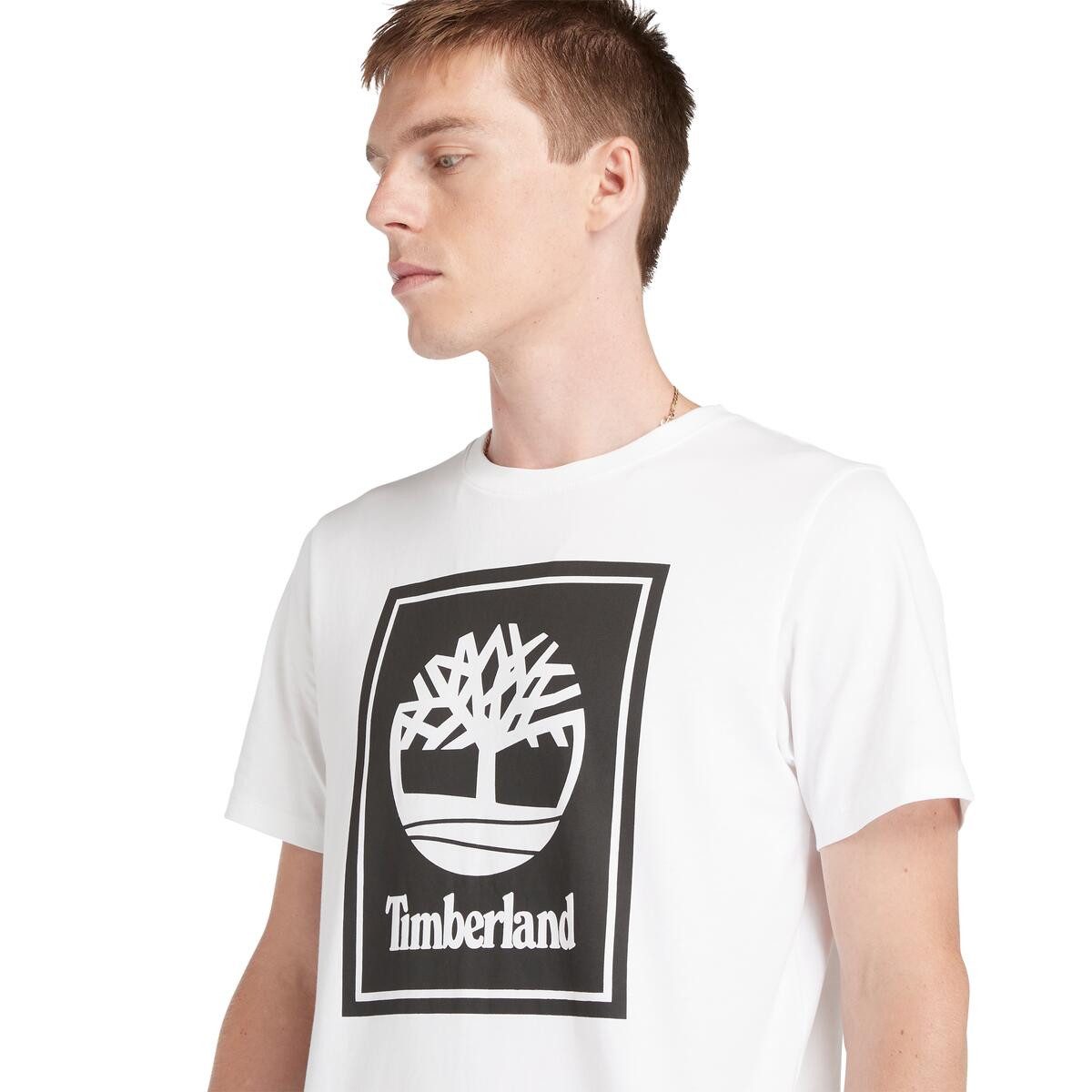Timberland T-Shirt STACK LOGO Short Sleeve Tee mit markantem Logodruck und Label, aus Baumwolle