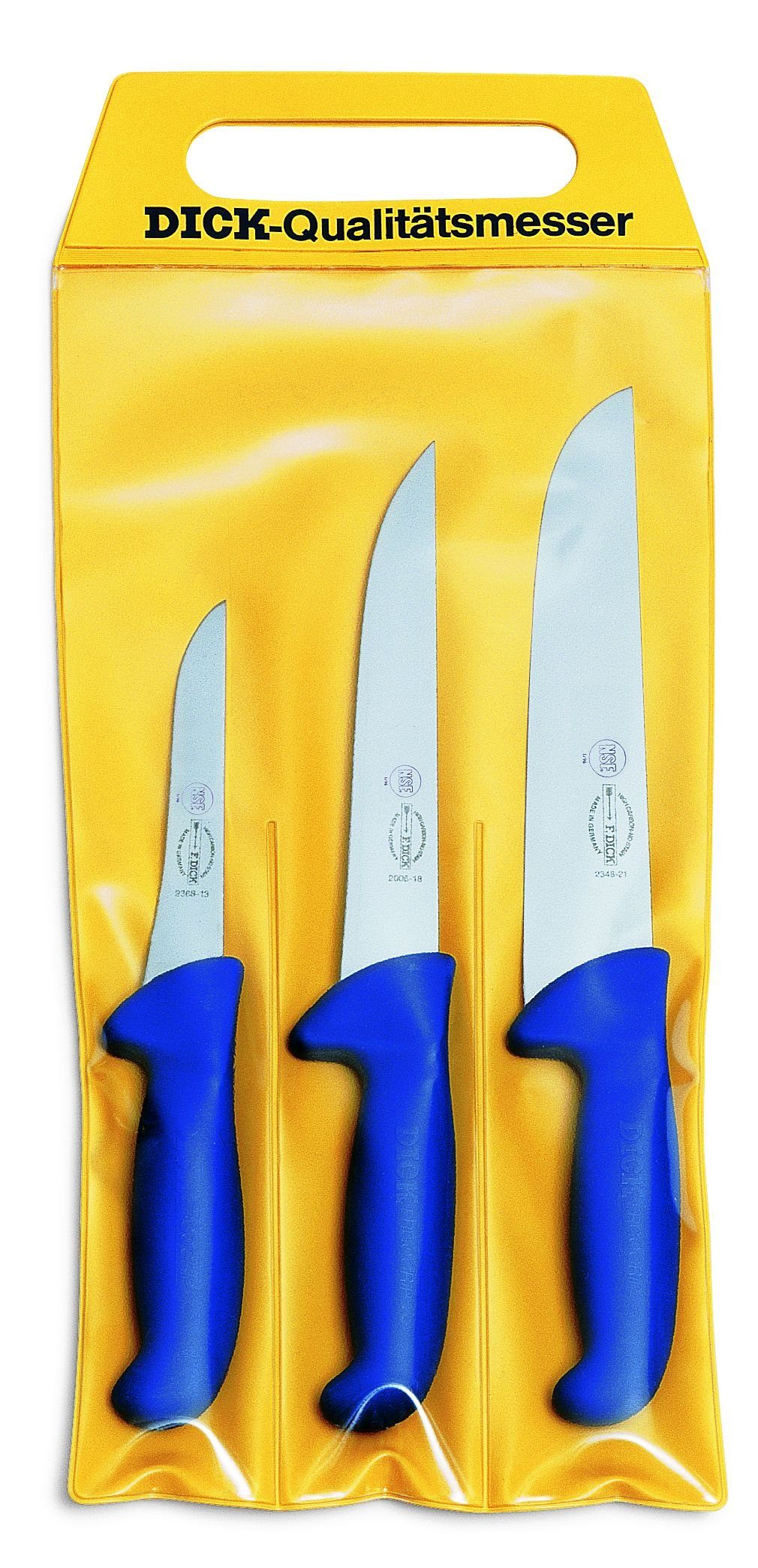 F. DICK Ausbeinmesser Dick Messer ErgoGrip 3-tlg, Ausbeinmesser 13cm Stechmesser 18cm