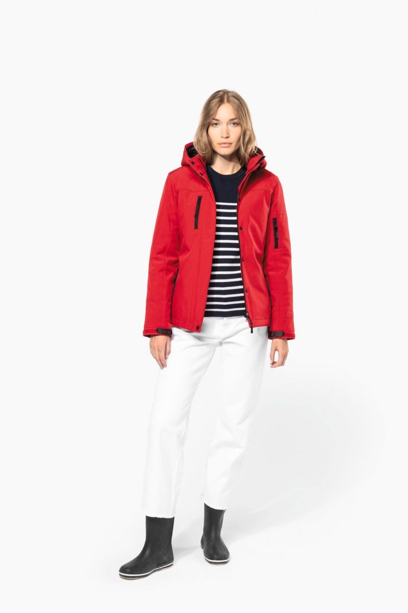 Kariban Outdoorjacke Damenparka Softshell wattiert mit Kapuze
