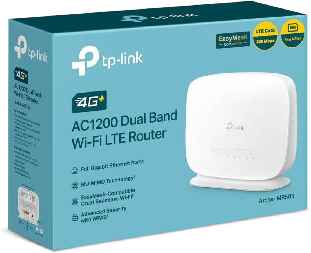 tp-link Archer MR505 LTE Router 4G+ Cat6 bis zu 300Mbps WLAN Dual-Band 4G/LTE-Router