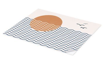 Posterlounge Wandfolie TAlex, Tag am Meer, Badezimmer Boho Illustration