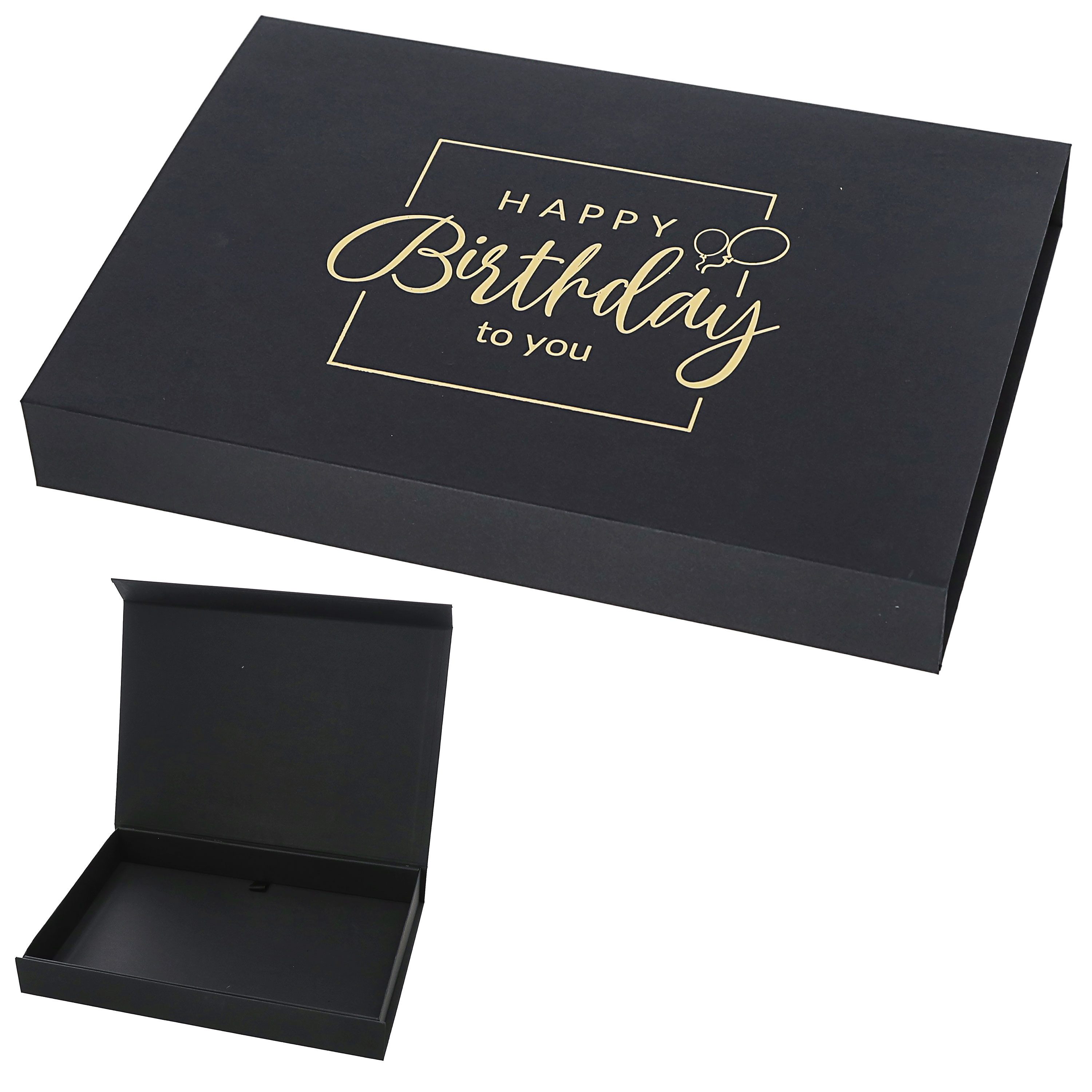 CEPEWA Geschenkbox Geschenkverpackung 'Happy Birthday' Magnetverschluss 32x4,5x23cm