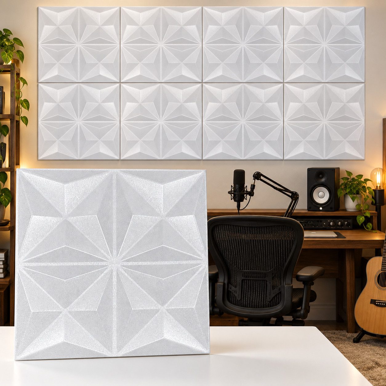 IKHEMalarka 3D Wandpaneel Polystyrol Styropor XPS Gaming Zimmer Set Deckenpaneele, BxL: 50x50 cm, 0,25 qm, (0,25m², 1 Stück) Leicht, flexibel, 3D-Design, leichte Schall- und Wärmedämmung