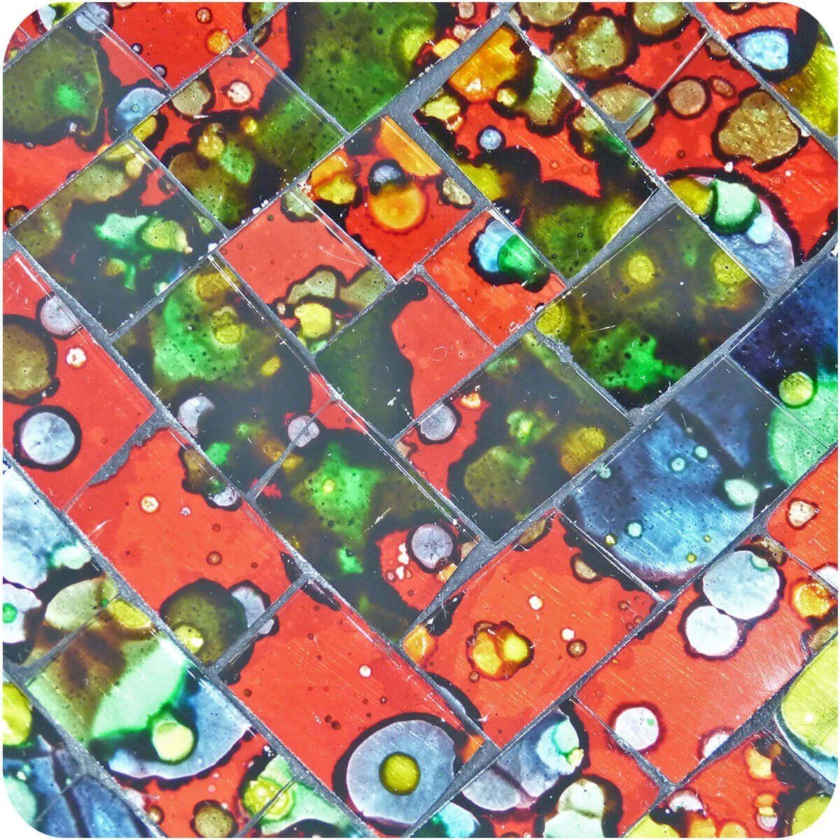 Schale 11 B cm Stück) bunt ca. SIMANDRA (1 Dekoschale Quadrat Mosaik Rot