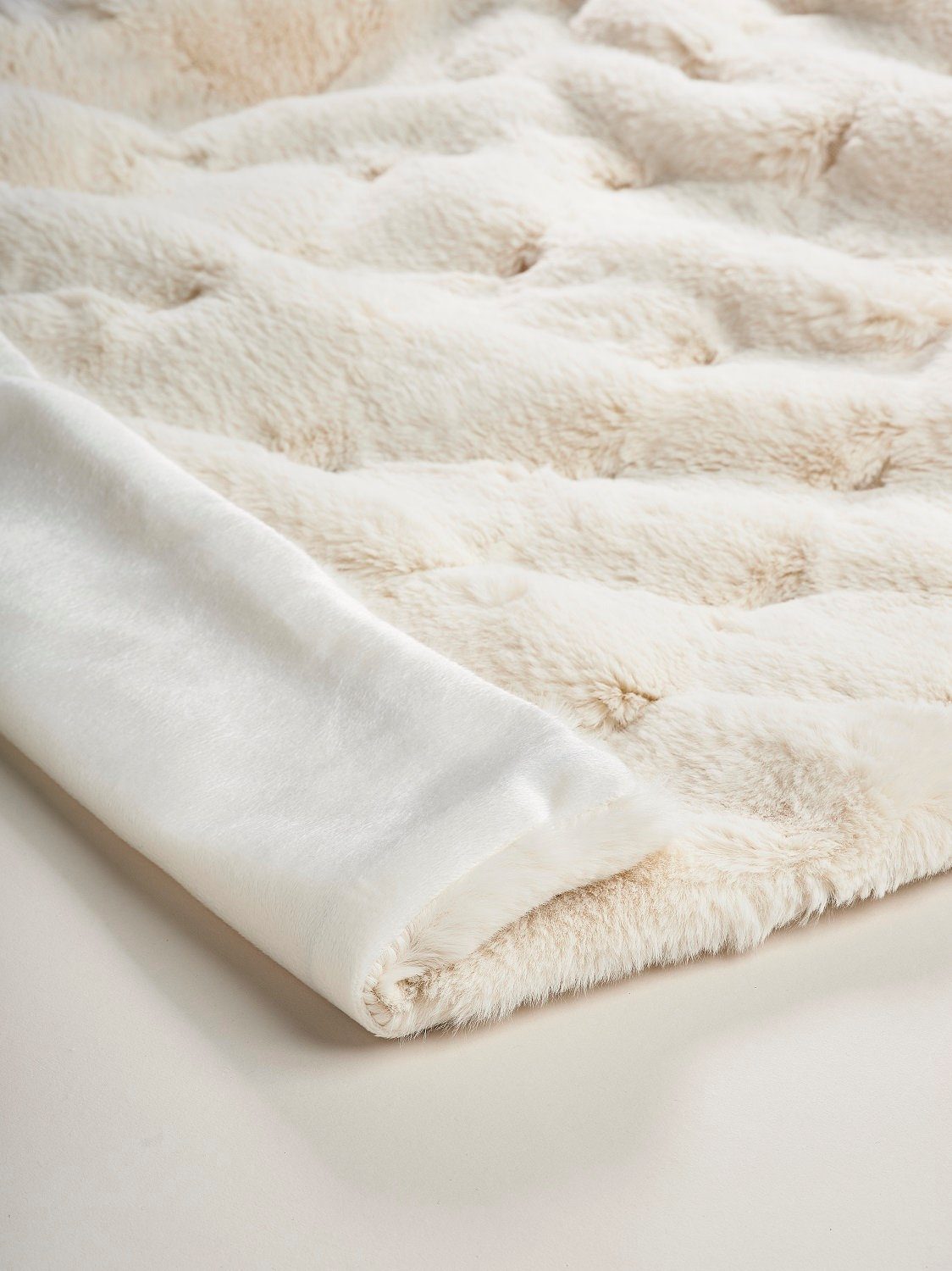 Wohndecke Webpelzdecke Felldecke Kuscheldecke Plaid 150x200 Rhombus creme 40082, Star Home Textil – Bild 3 von 3