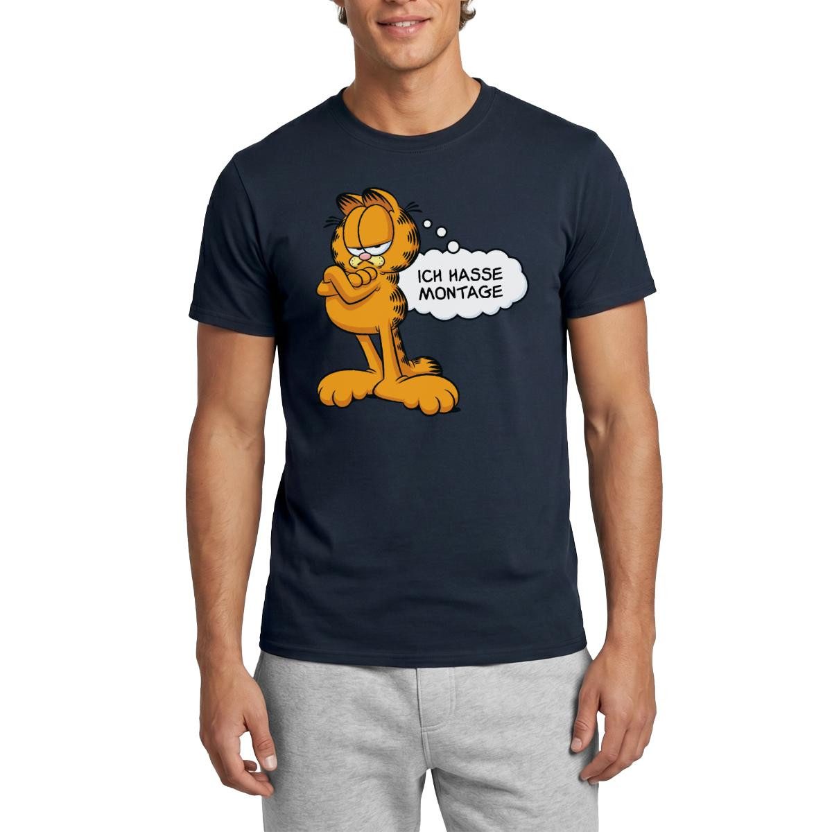 T-Shirt Garfield Ich Hasse Montage Lustiger Spruch Männer T-Shirt