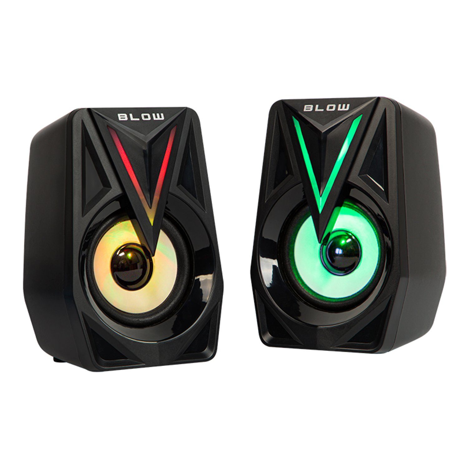 Balance PC-Lautsprecher 2.0 (8 W, AUX-Anschluss, Lautstärkeregelung, mehrfarbige LED-Beleuchtung)