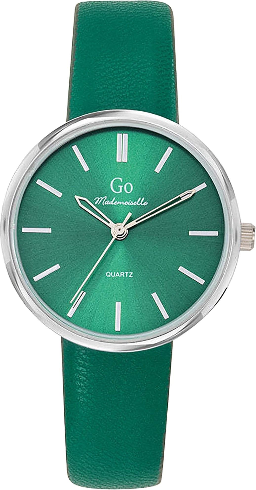 Girl Only Quarzuhr Girl Only GO Damen Armbanduhr, (Analoguhr), Damenuhr GO grün, mittel (ca. 34mm) Lederarmband, Fashion-Style