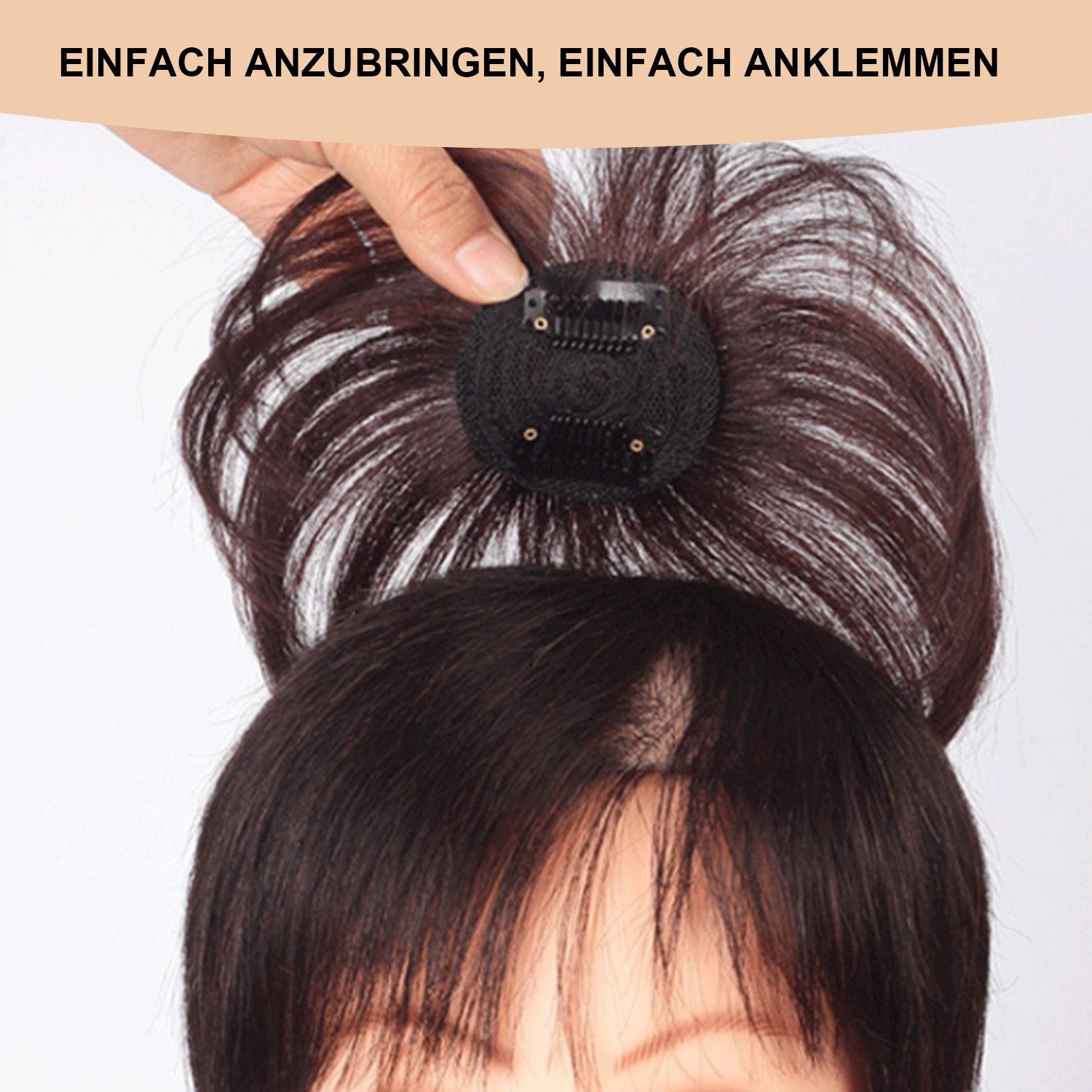 Refttenw Kunsthaarperücke Kopfperücke, einteiliges Echthaar,Haarersatz, Damenperücke