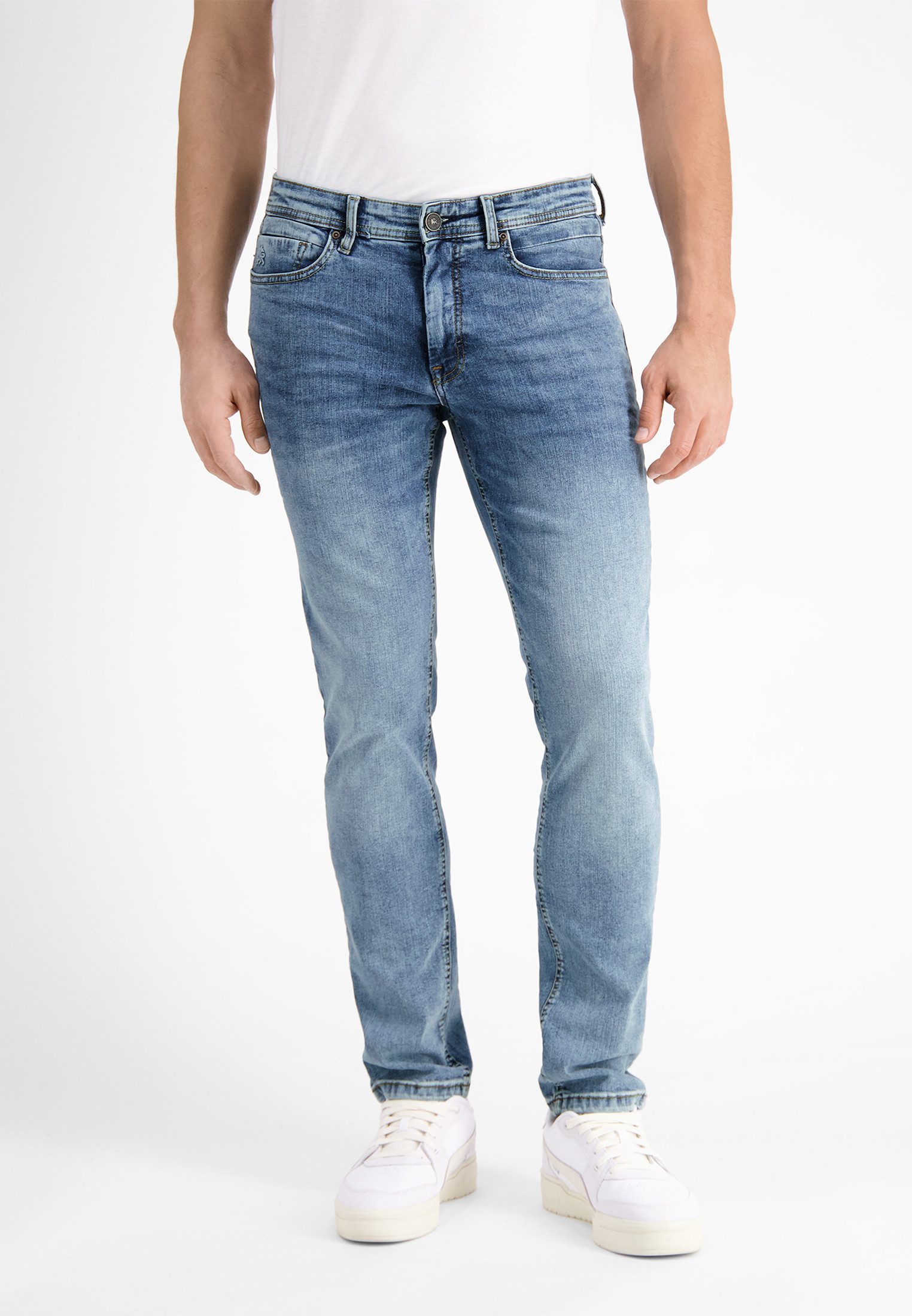 LERROS Slim-fit-Jeans CONLIN 5-Pocket Stretch-Denim, SLIM FIT Herren Jeans, blau, bequem, Used-Look, 99% Baumwolle, 1% Elasthan – Bild 3 von 5